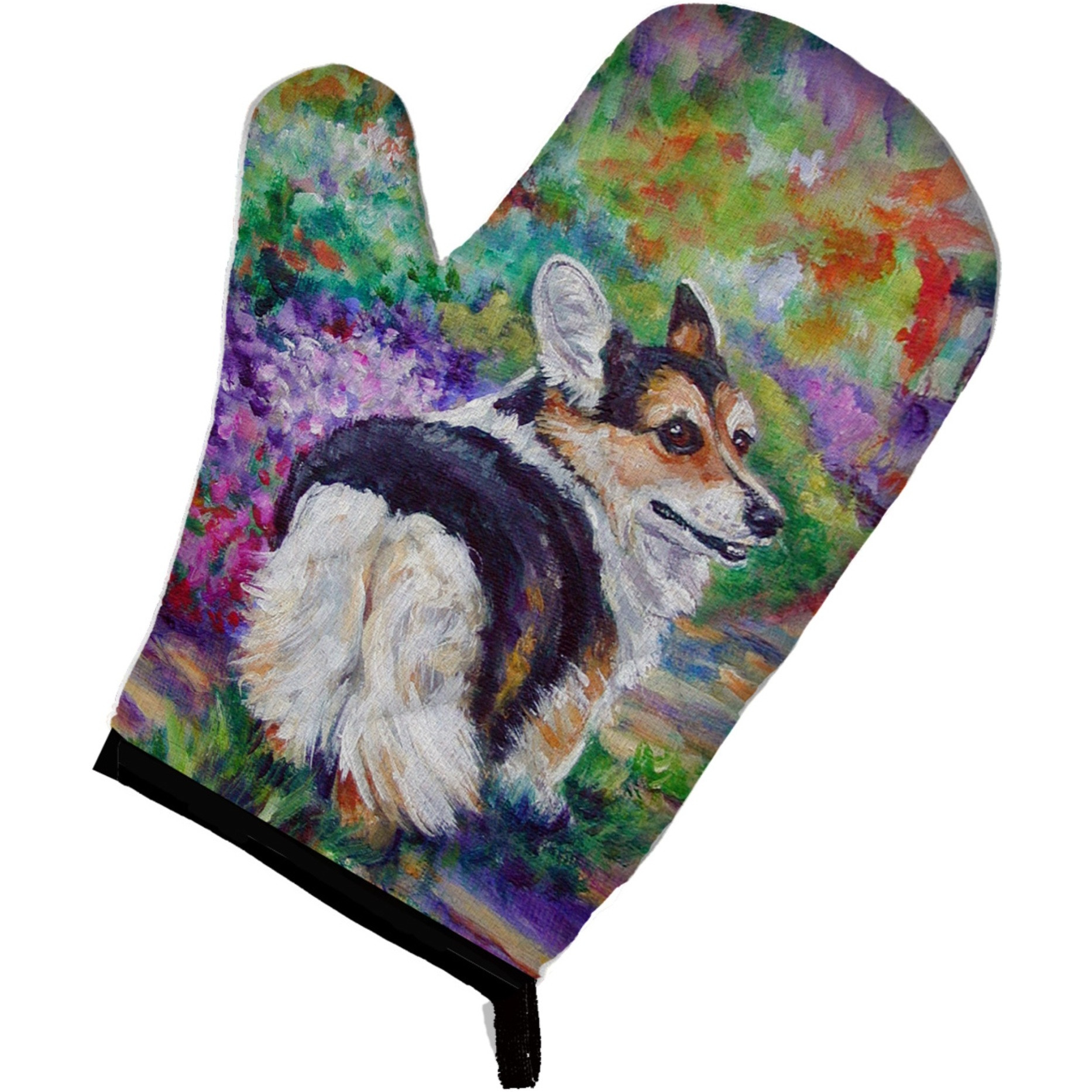 &quotCaroline's Treasures 7297OVMT Corgi Garden Path Oven Mitt, 12"" by 8.5"", Multicolor"