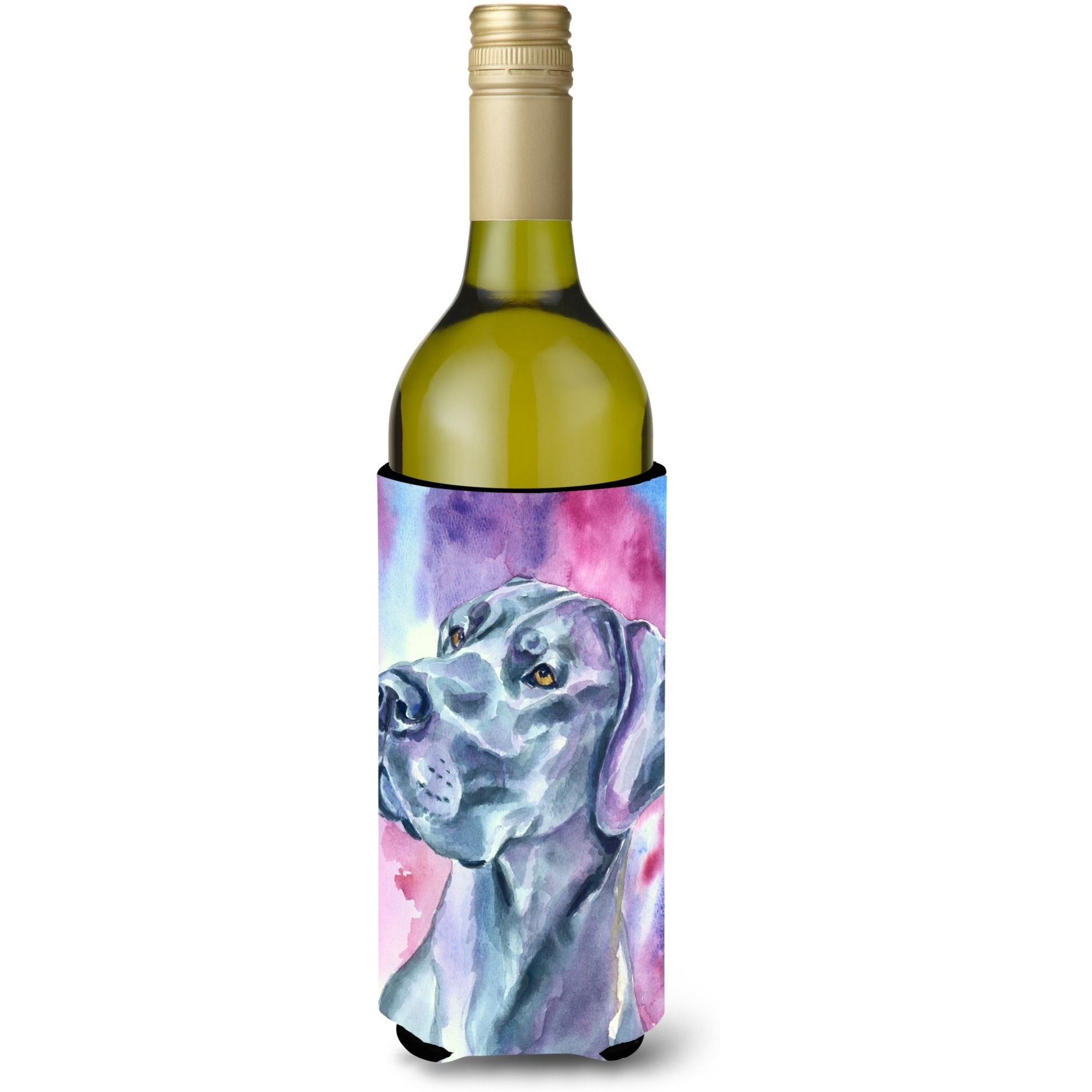 Great Dane Blue Mood Wine Bottle Beverage Insulator Hugger 7308LITERK