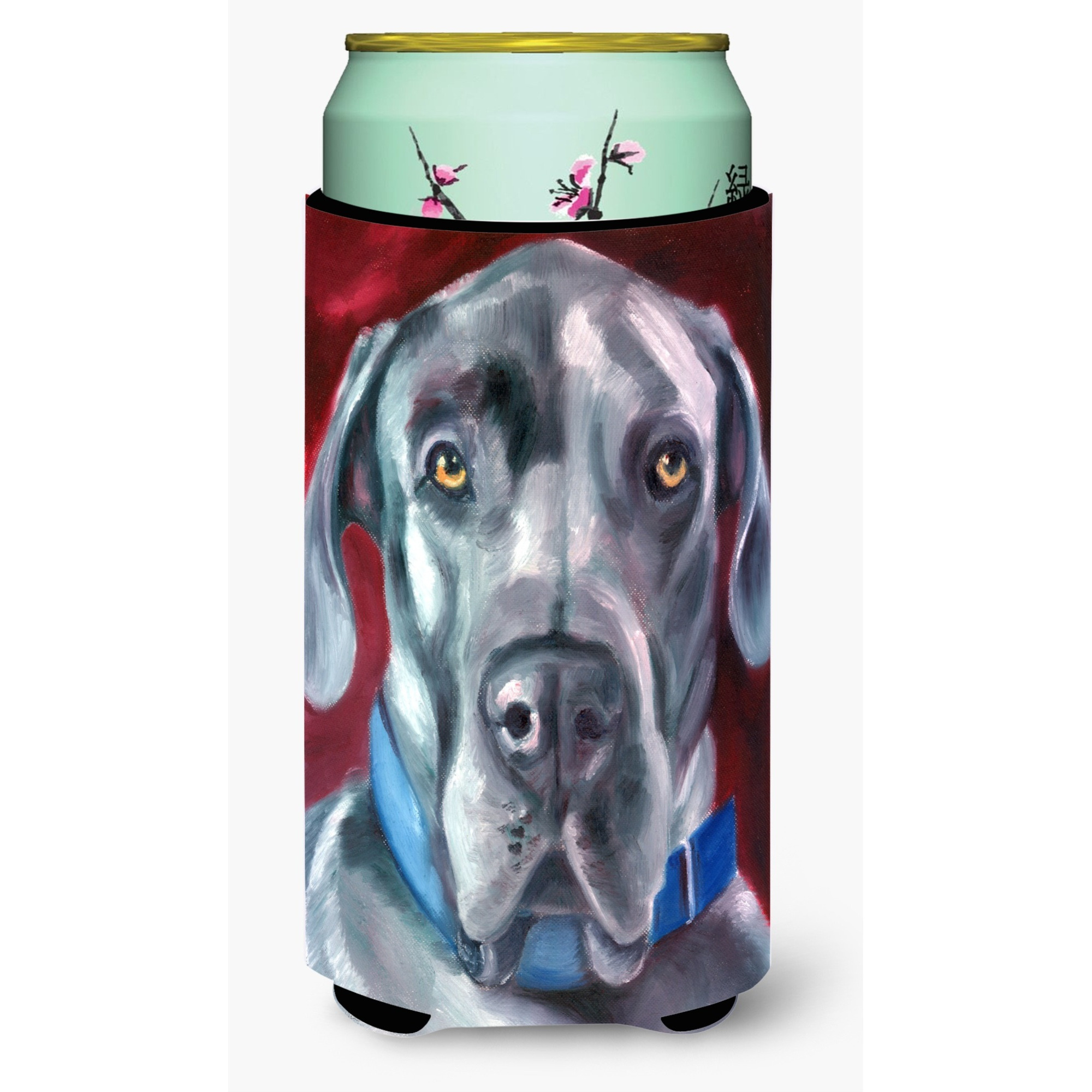 Great Dane Natural Ears Blue Collar Tall Boy Beverage Insulator Hugger 7310TBC