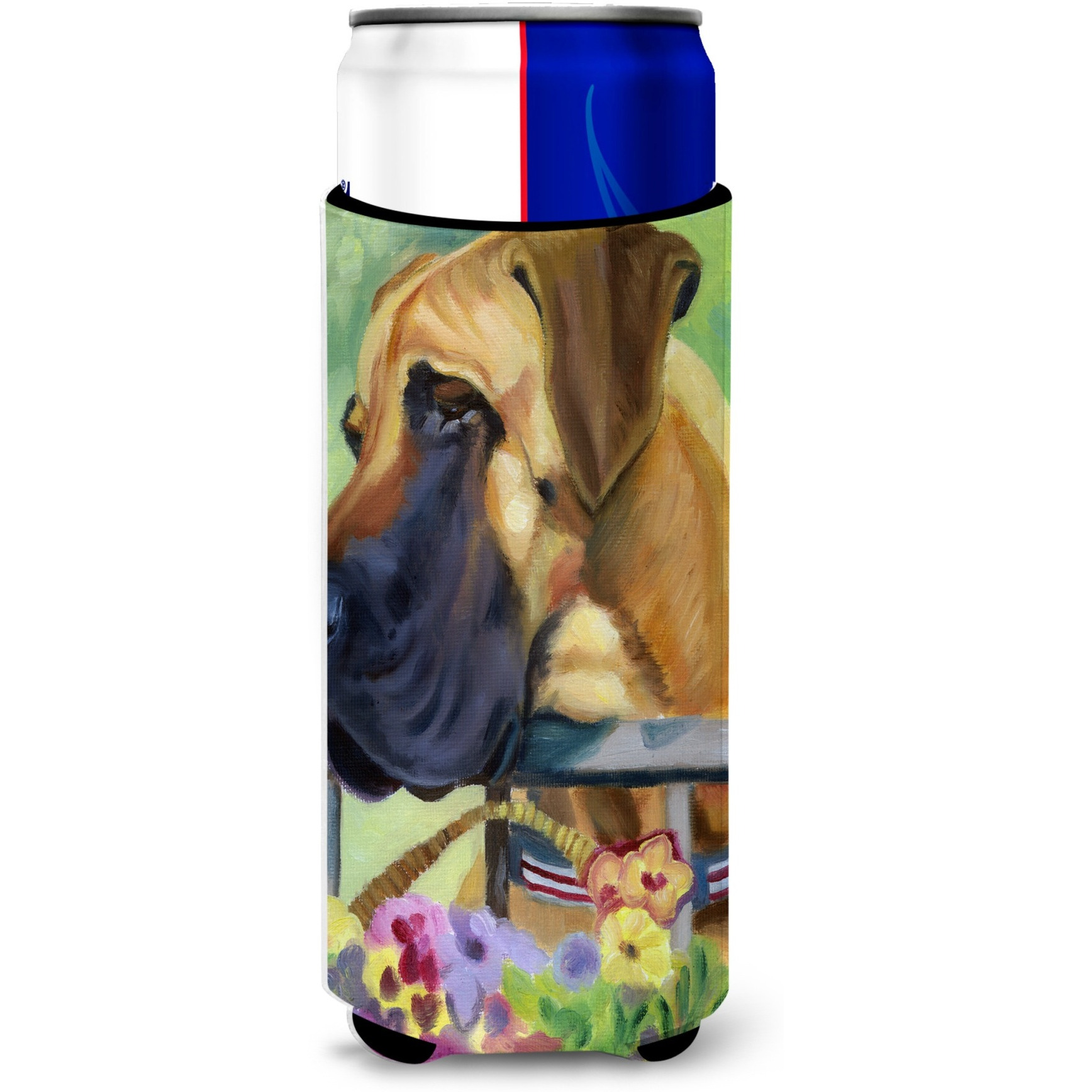 Great Dane Natural Ears Fawn in Flowers Ultra Beverage Insulators for slim cans 7311MUK