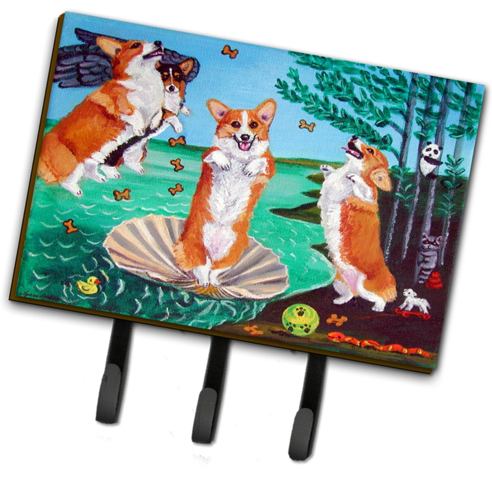 &quotCaroline's Treasures 7319TH68 Corgi Birth of Venus Leash or Key Holder, Large, Multicolor"