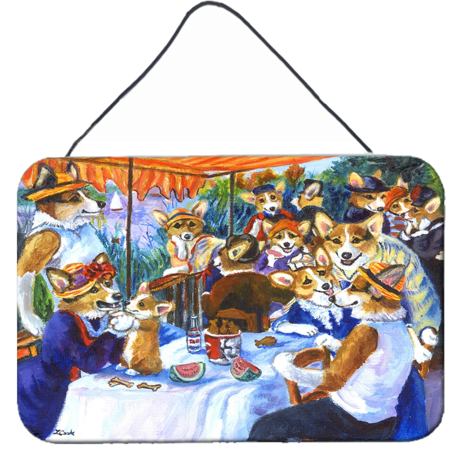 &quotCaroline's Treasures 7321DS812 Corgi Boating Party Wall or Door Hanging Prints, 8 x 12"", Multicolor"
