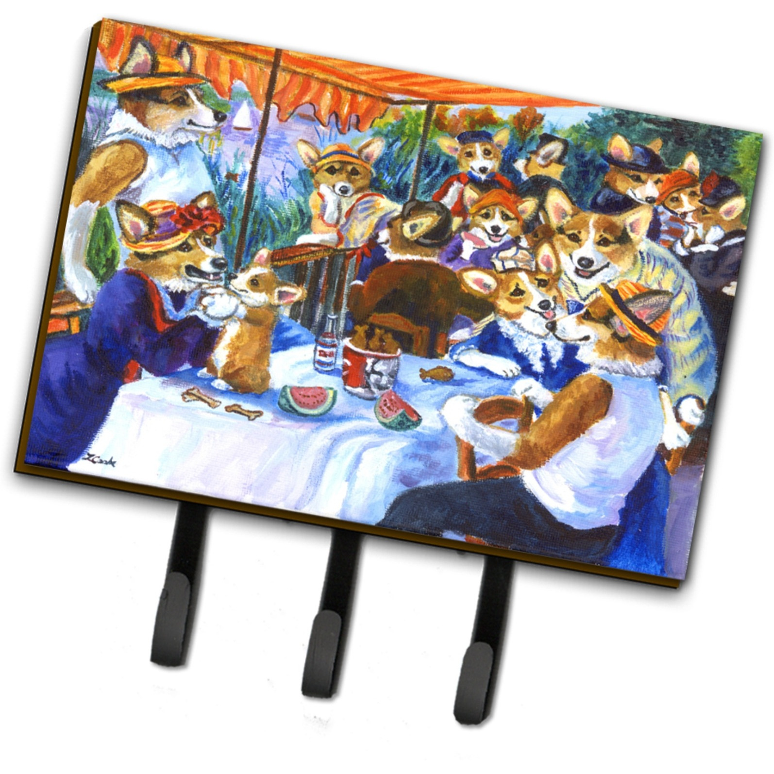 &quotCaroline's Treasures 7321TH68 Corgi Boating Party Leash or Key Holder, Large, Multicolor"