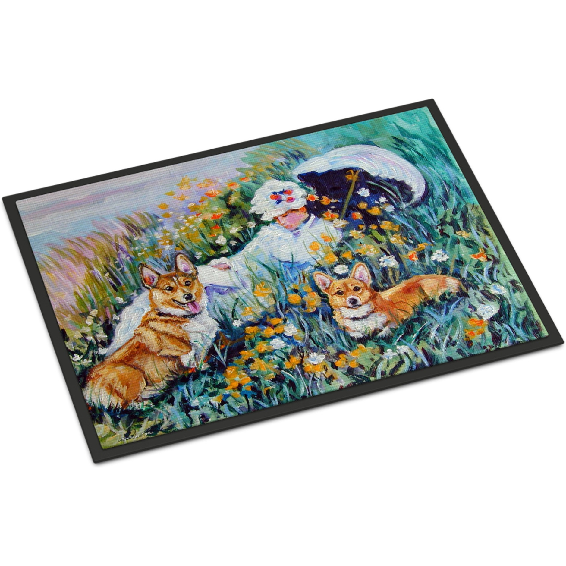 &quotCaroline's Treasures 7324JMAT Corgi Classics Indoor or Outdoor Mat, 24 x 36"", Multicolor"