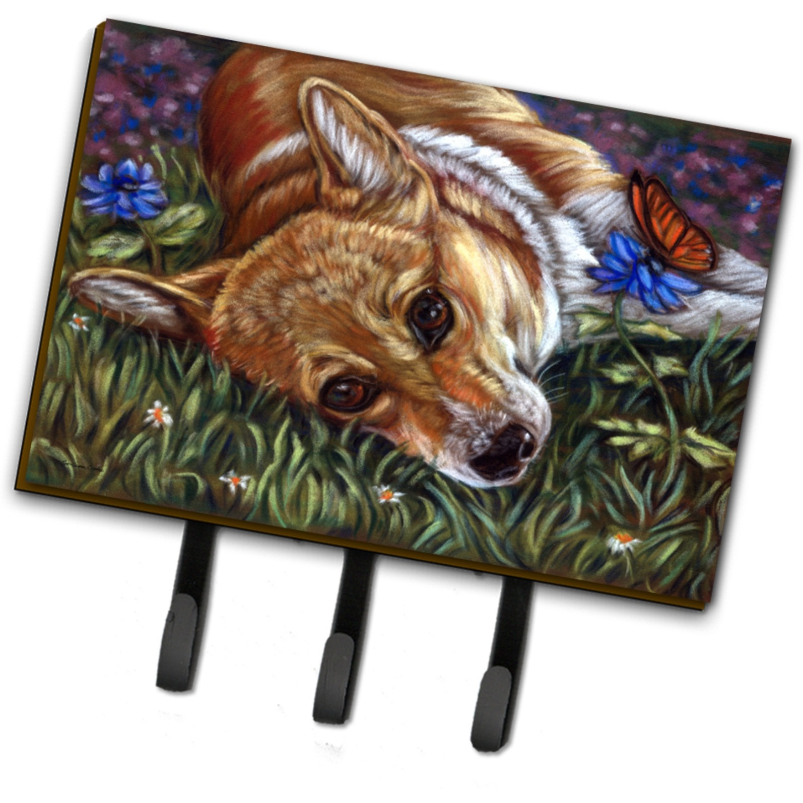 &quotCaroline's Treasures 7325TH68 Corgi Pastel Butterfly Leash or Key Holder, Large, Multicolor"