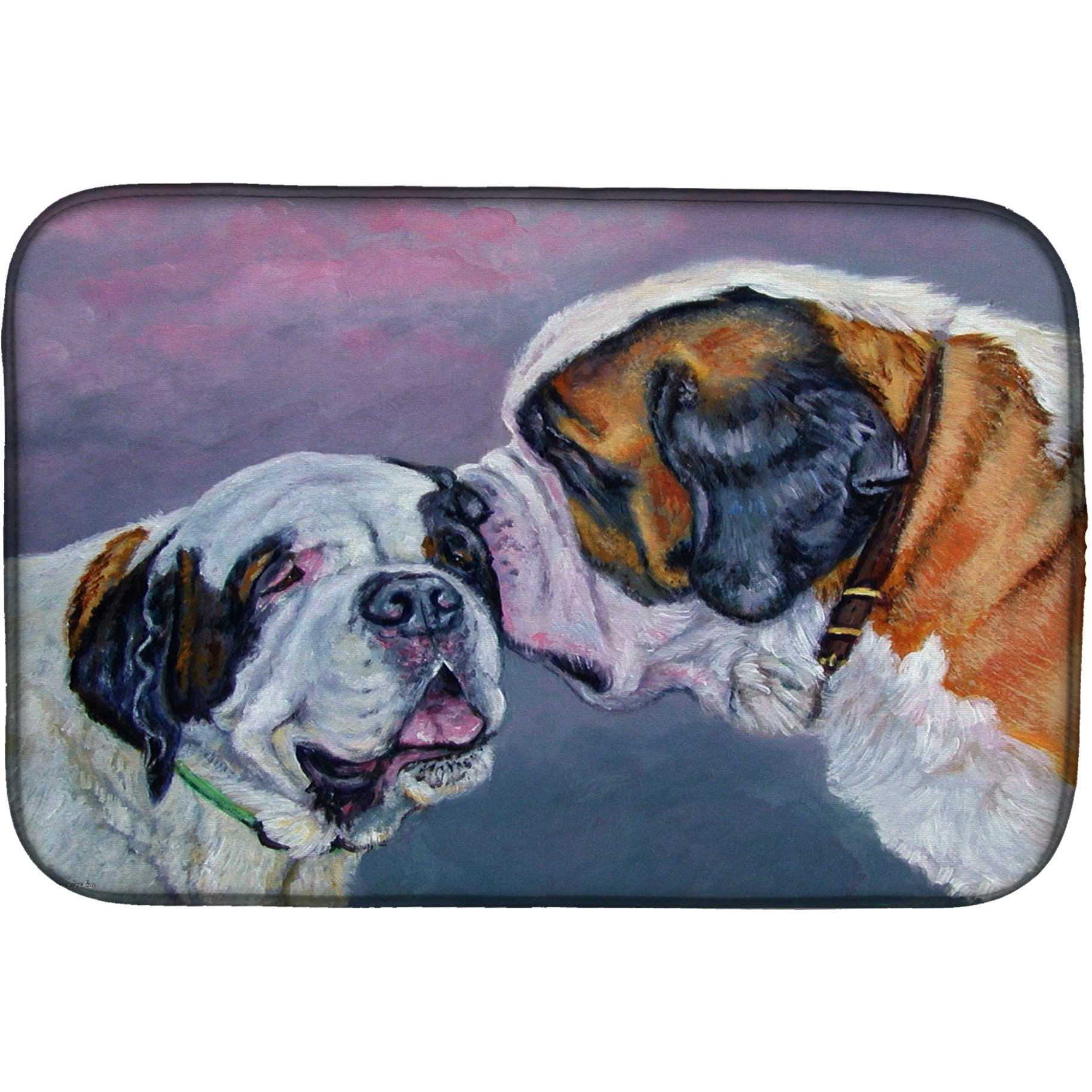 &quotCaroline's Treasures Saint Bernard Whisperer Dish Drying Mat, 14"" x 21"", Multicolor"