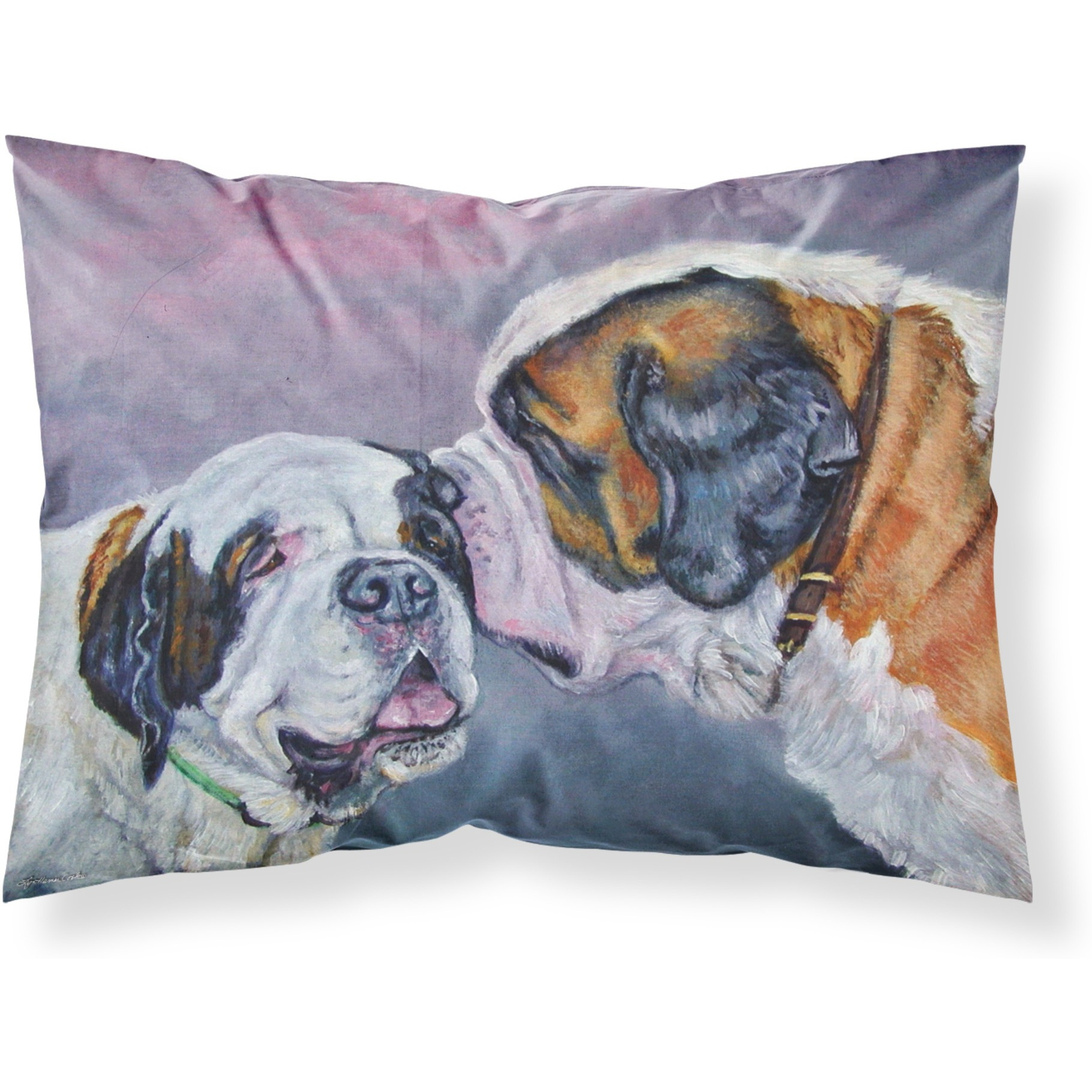 &quotCaroline's Treasures 7332PILLOWCASE Saint Bernard Whisperear Fabric Standard Pillowcase, Large, Multicolor"