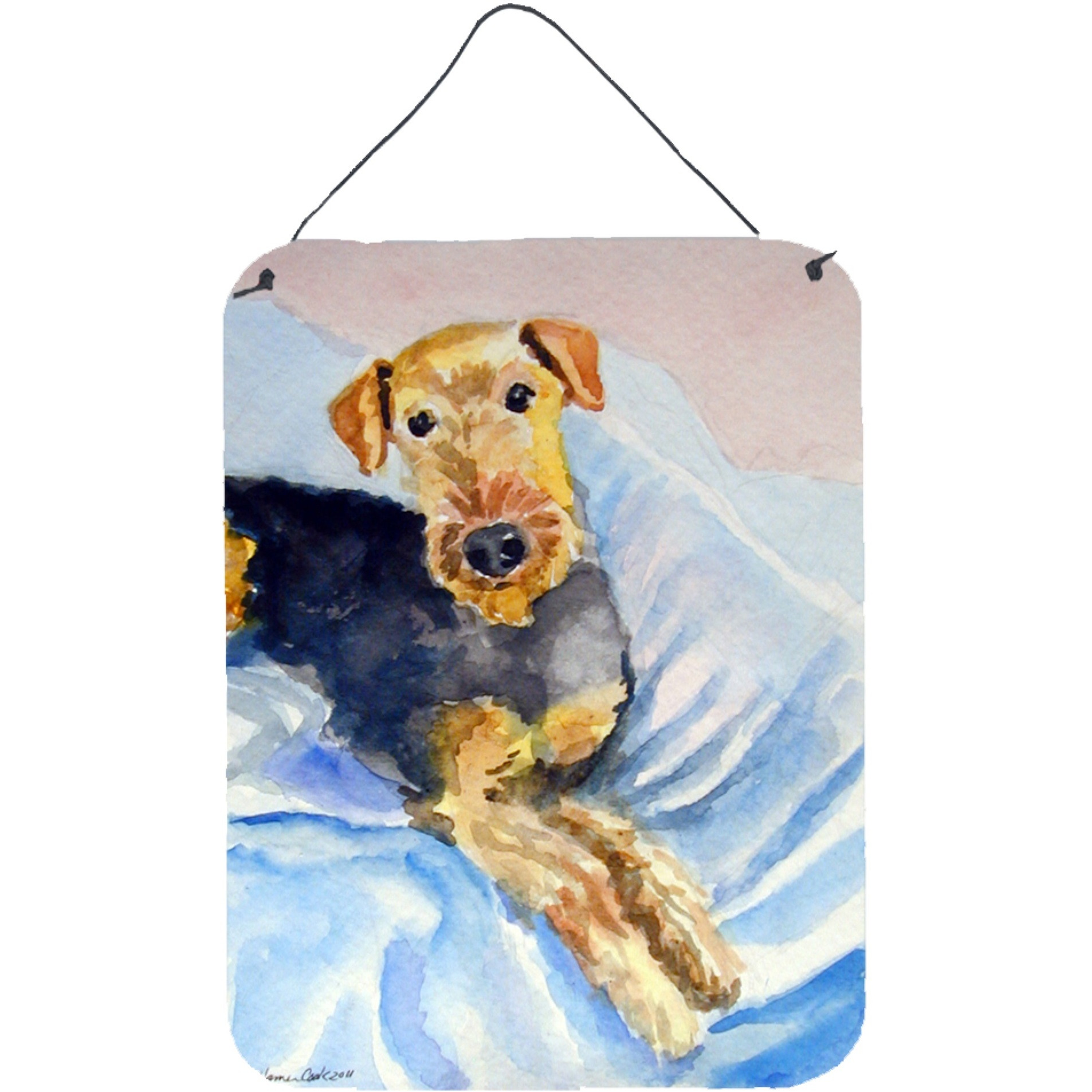 &quotCaroline's Treasures 7335DS1216 Cozy Airedale Terrier Wall or Door Hanging Prints, 16 x 12"", Multicolor"