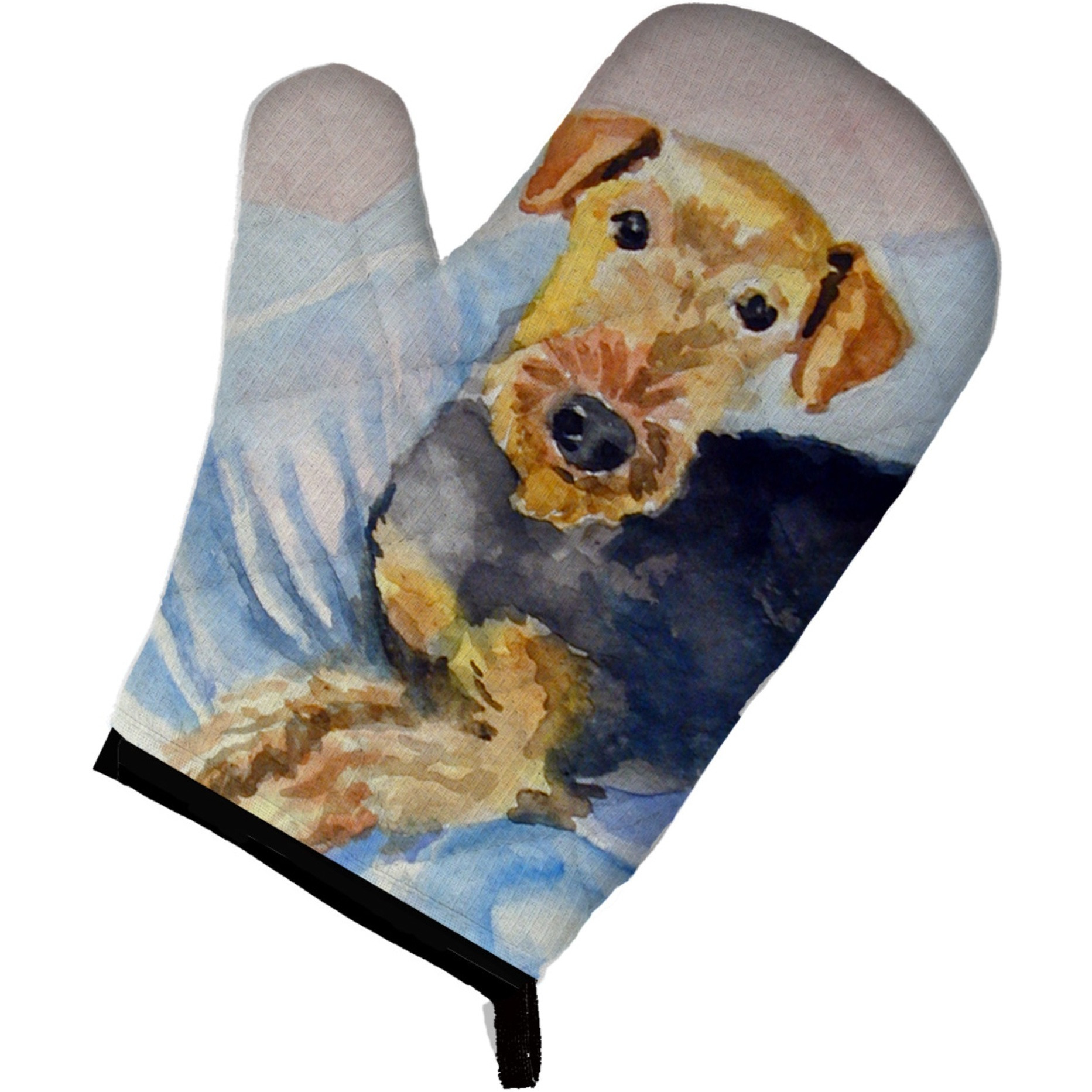 &quotCaroline's Treasures 7335OVMT Cozy Airedale Terrier Oven Mitt, 12"" by 8.5"", Multicolor"