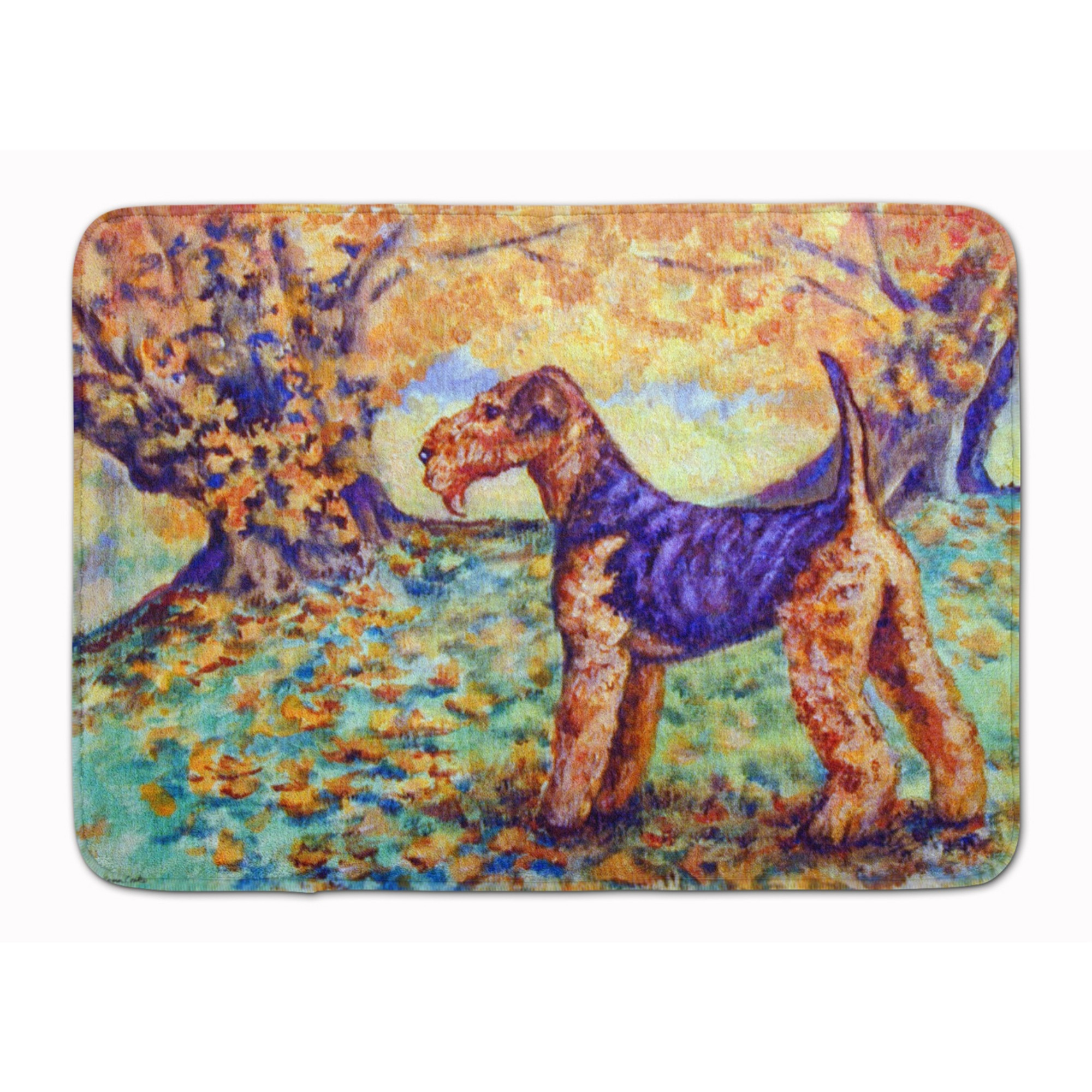 &quotCaroline's Treasures Autumn Airedale Terrier Floor Mat, 19"" x 27"", Multicolor"