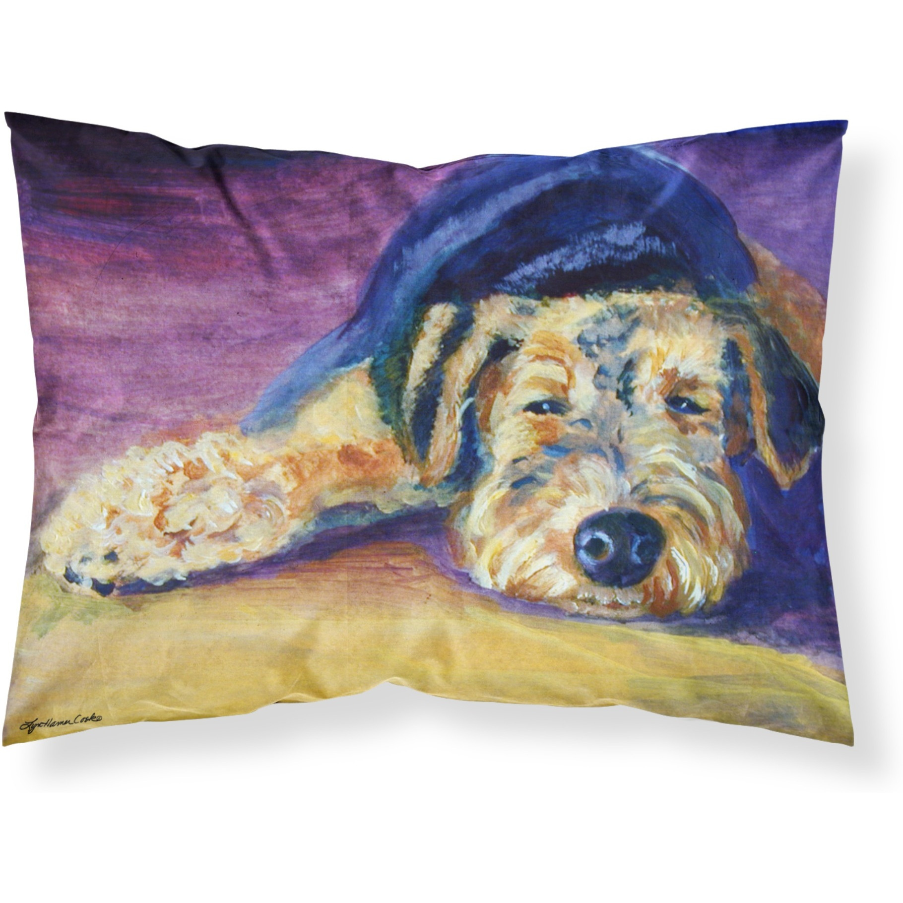 &quotCaroline's Treasures 7344PILLOWCASE Snoozer Airedale Terrier Fabric Standard Pillowcase, Large, Multicolor"