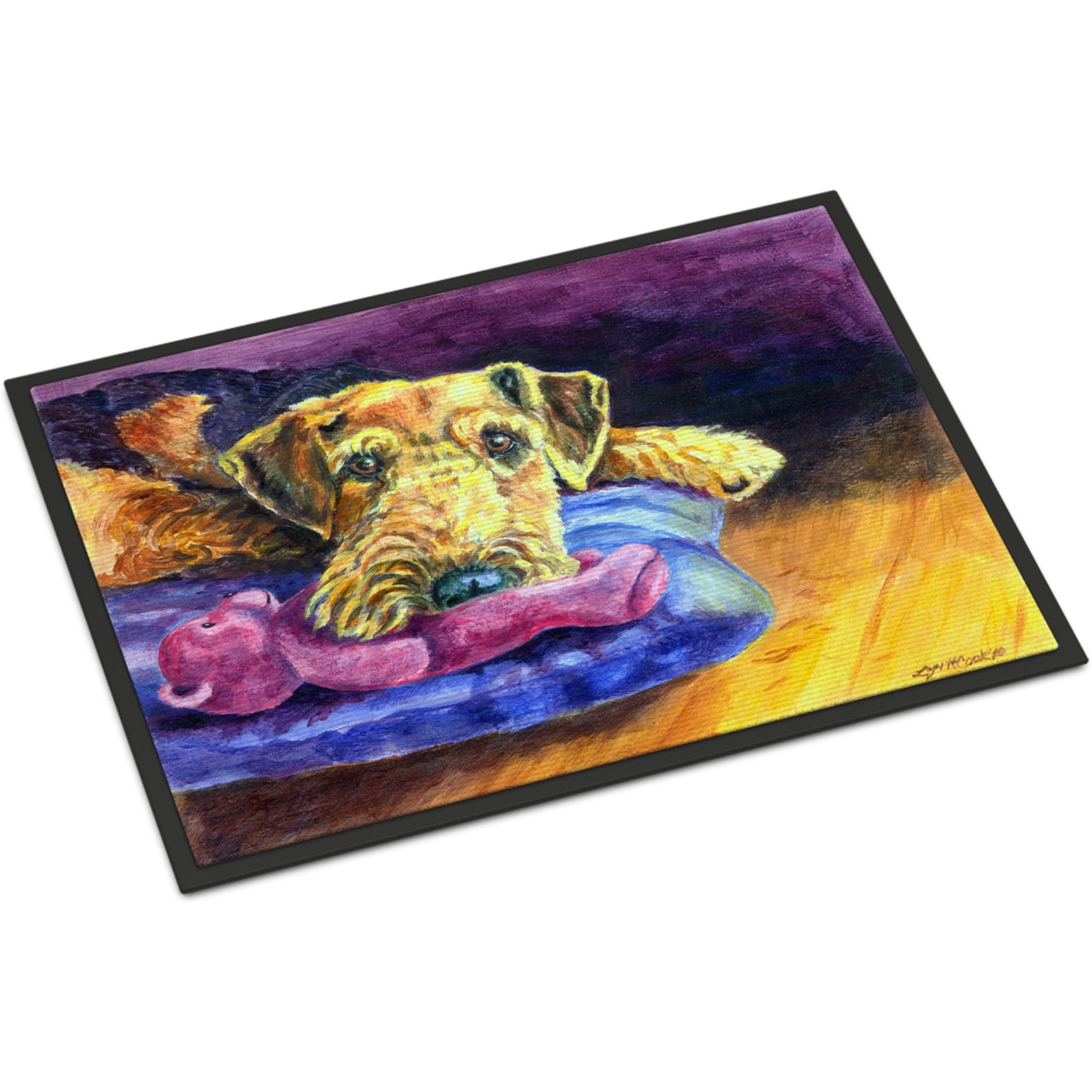 &quotCaroline's Treasures 7345MAT Airedale Terrier Teddy Bear Indoor or Outdoor Mat, 18 x 27"", Multicolor"