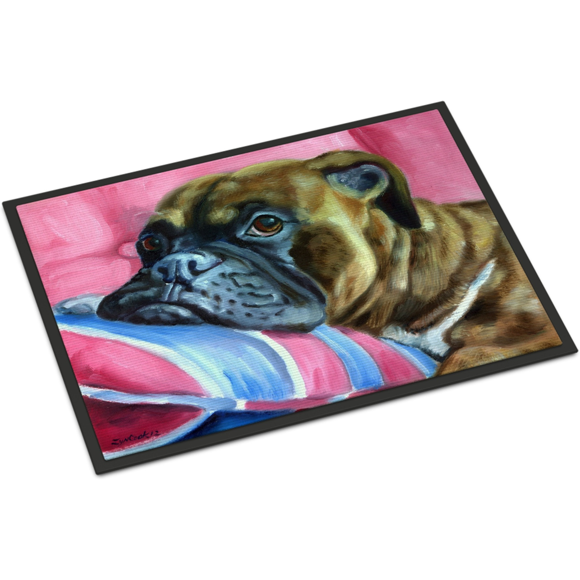 &quotCaroline's Treasures 7347MAT Fawn Boxer Indoor or Outdoor Mat, 18 x 27"", Multicolor"