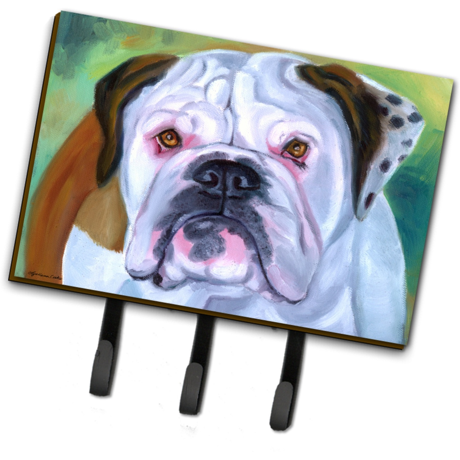 &quotCaroline's Treasures 7350TH68 Miss English Bulldog Leash or Key Holder, Large, Multicolor"