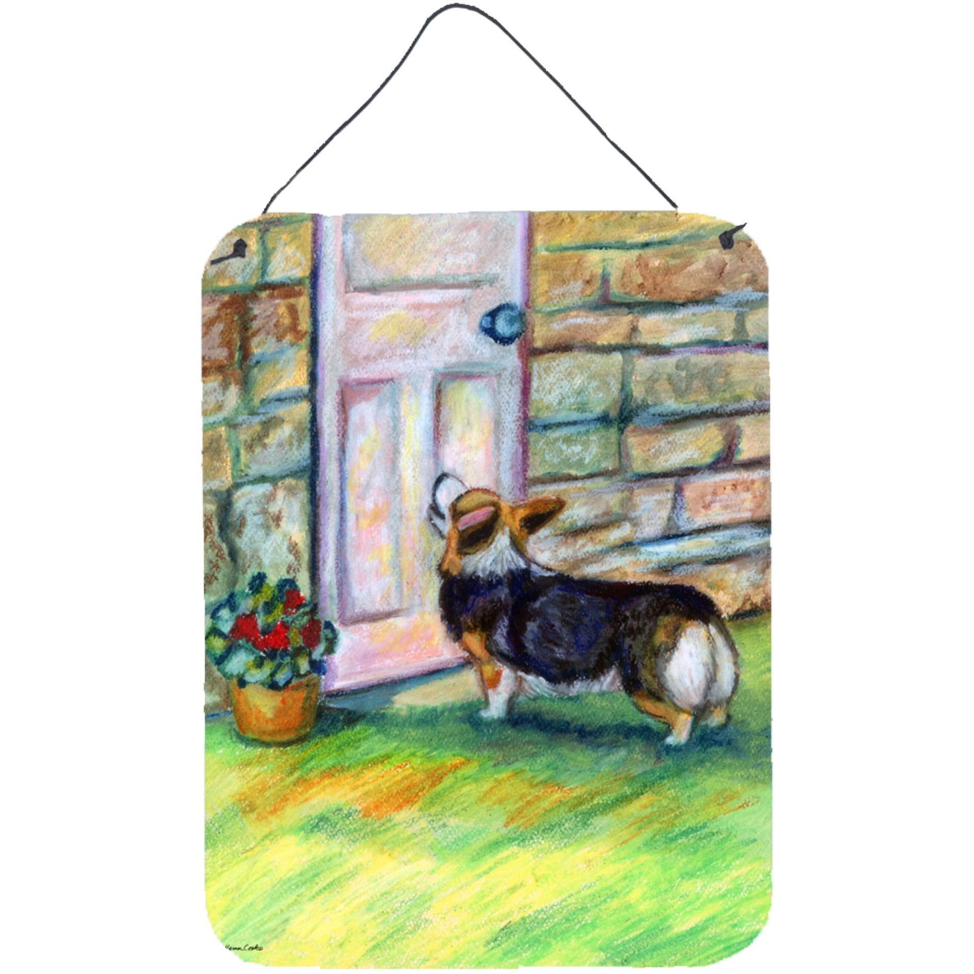 &quotCaroline's Treasures Let me in Corgi Wall or Door Hanging Prints 7370DS1216, 16HX12W, Multicolor"