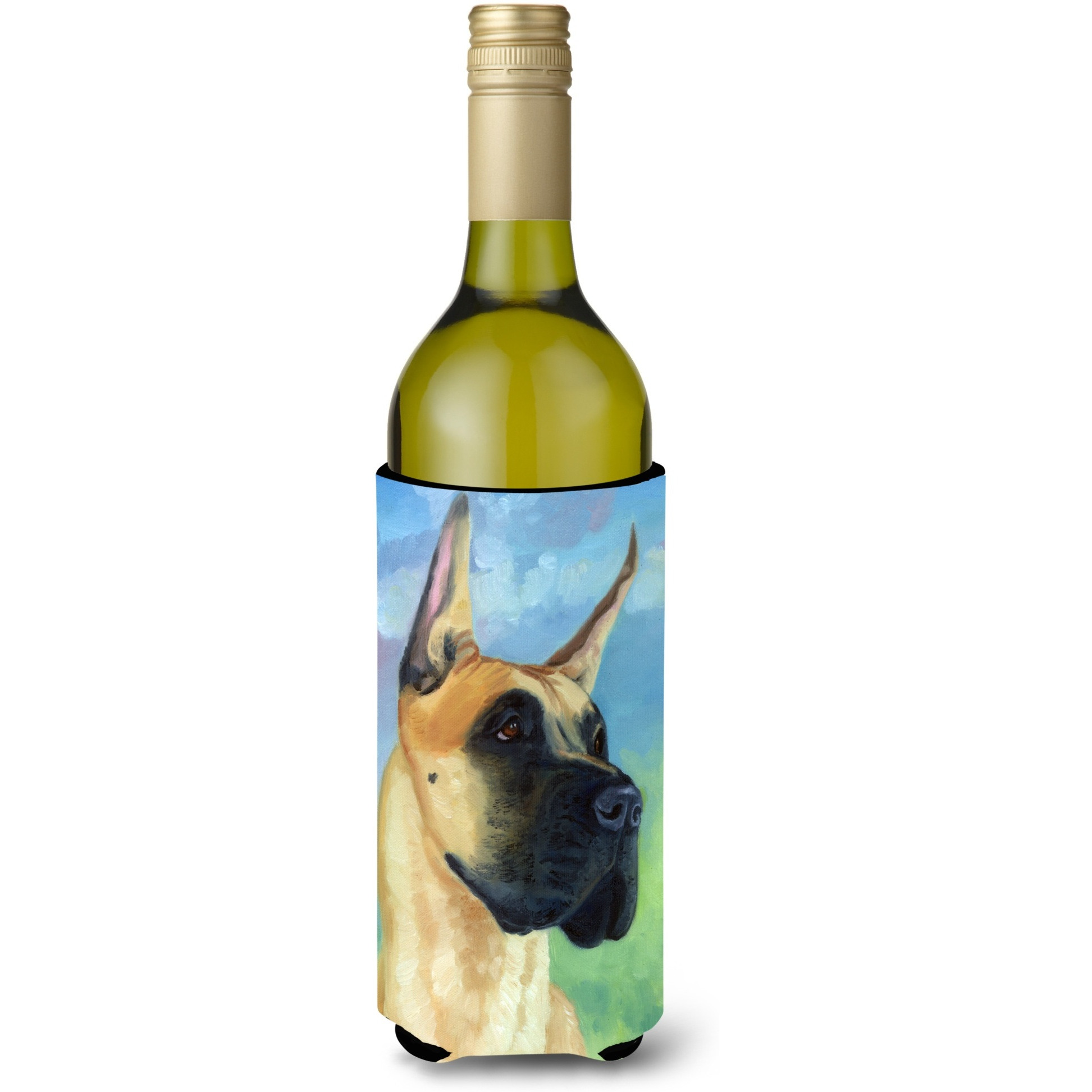 &quotCaroline's Treasures 7387LITERK "&quotGreat Dane Apollo the Great"" Wine Bottle Hugger Koozie, 750ml, Multicolor"