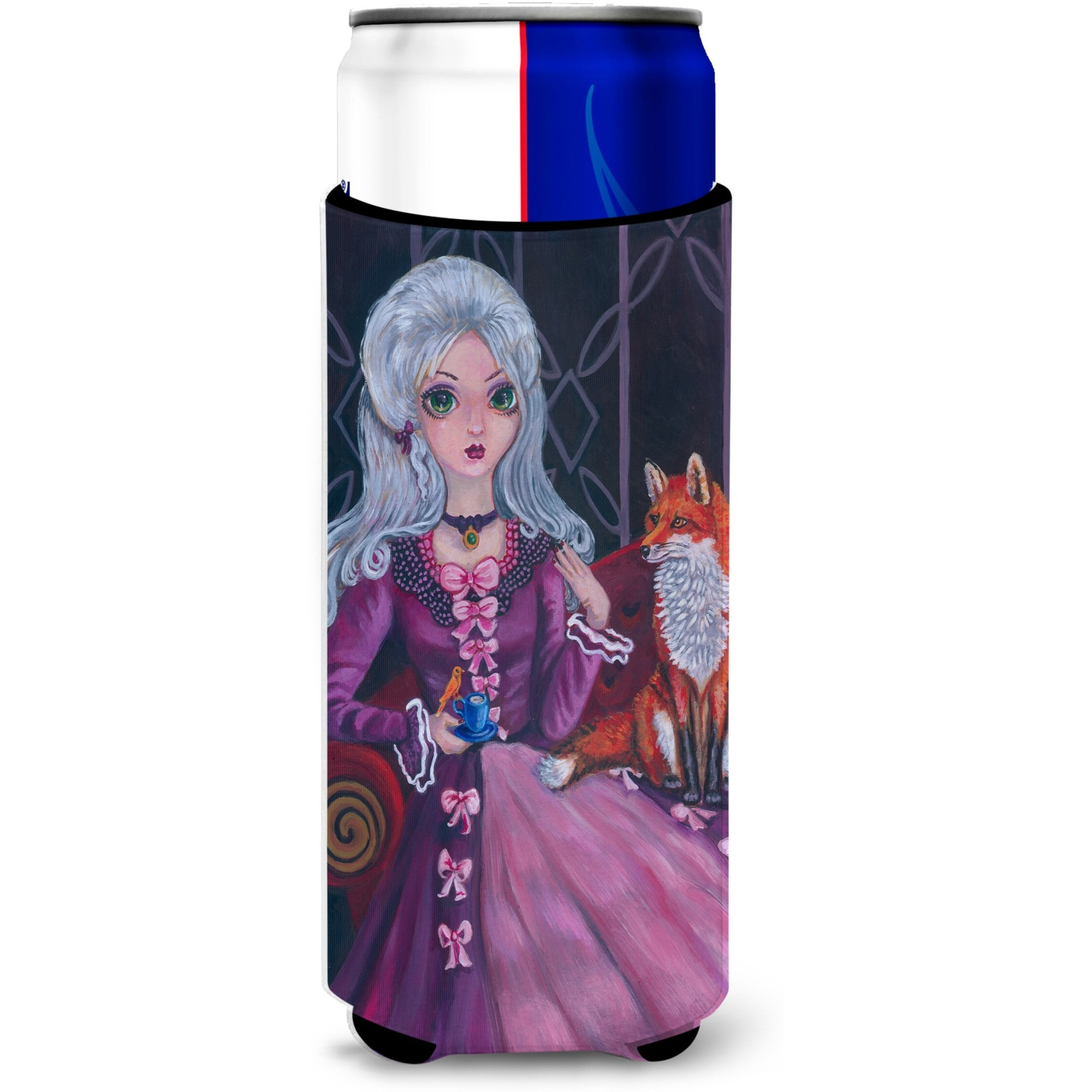 &quotCaroline's Treasures 7398MUK "&quotTea Time Fox Michelob Ultra Koozies for Slim Cans, Multicolor"