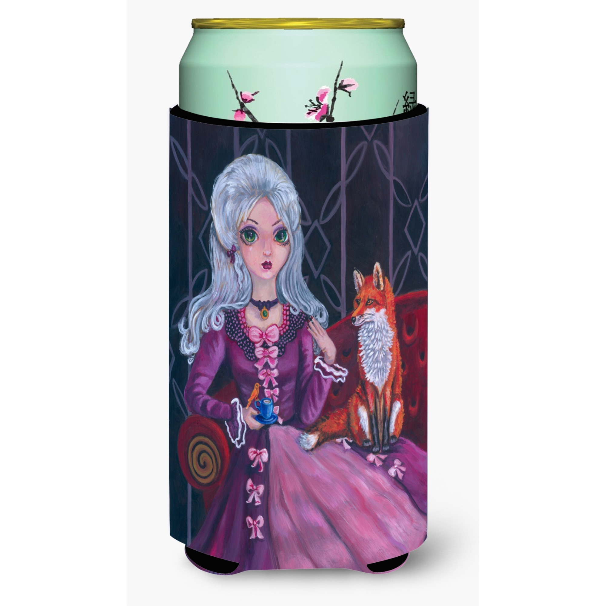 &quotCaroline's Treasures 7398TBC "&quotTea Time Fox"" Tall Boy Hugger Koozie, Multicolor"
