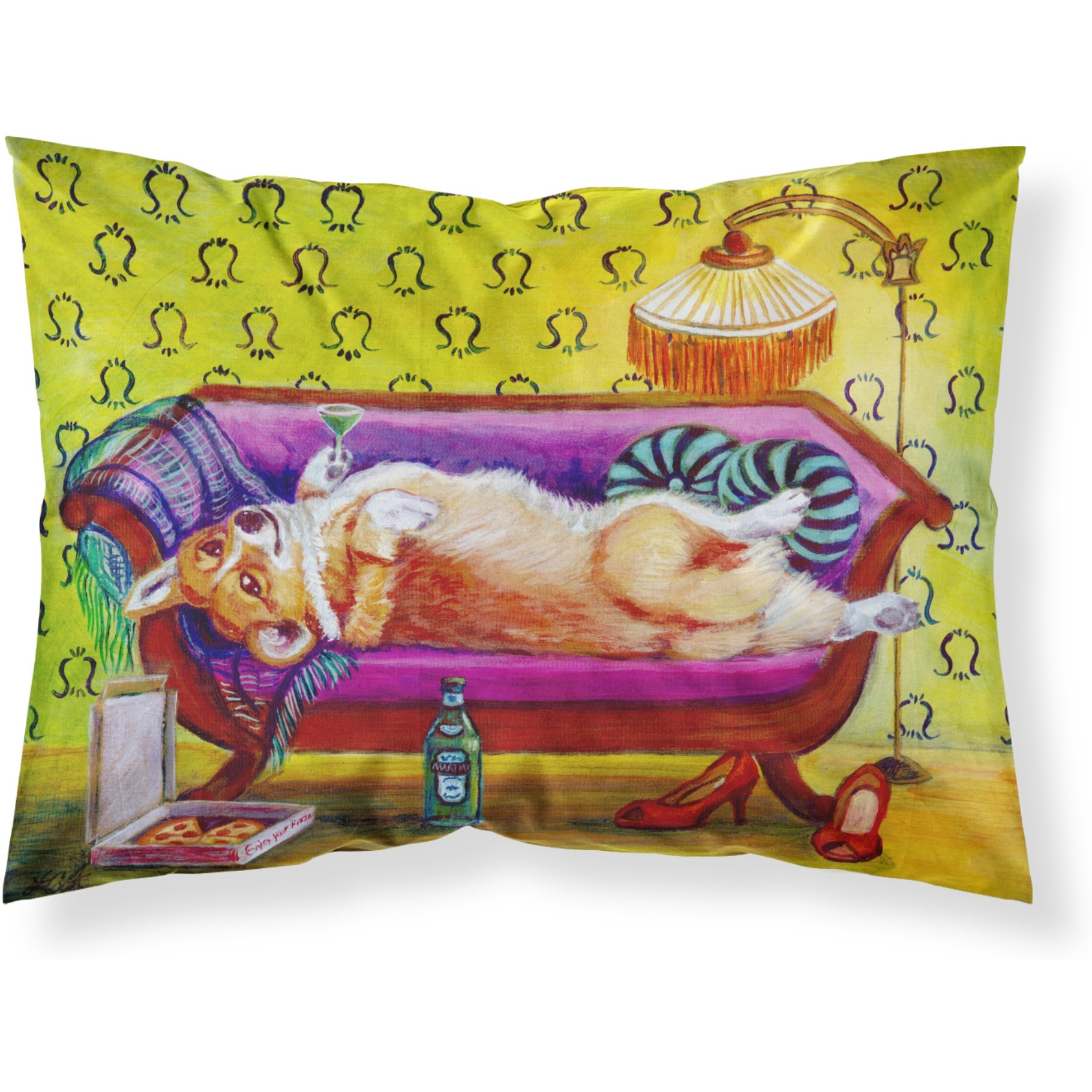 &quotCaroline's Treasures Corgi Home Alone Fabric Standard Pillowcase 7406PILLOWCASE, Multicolor"