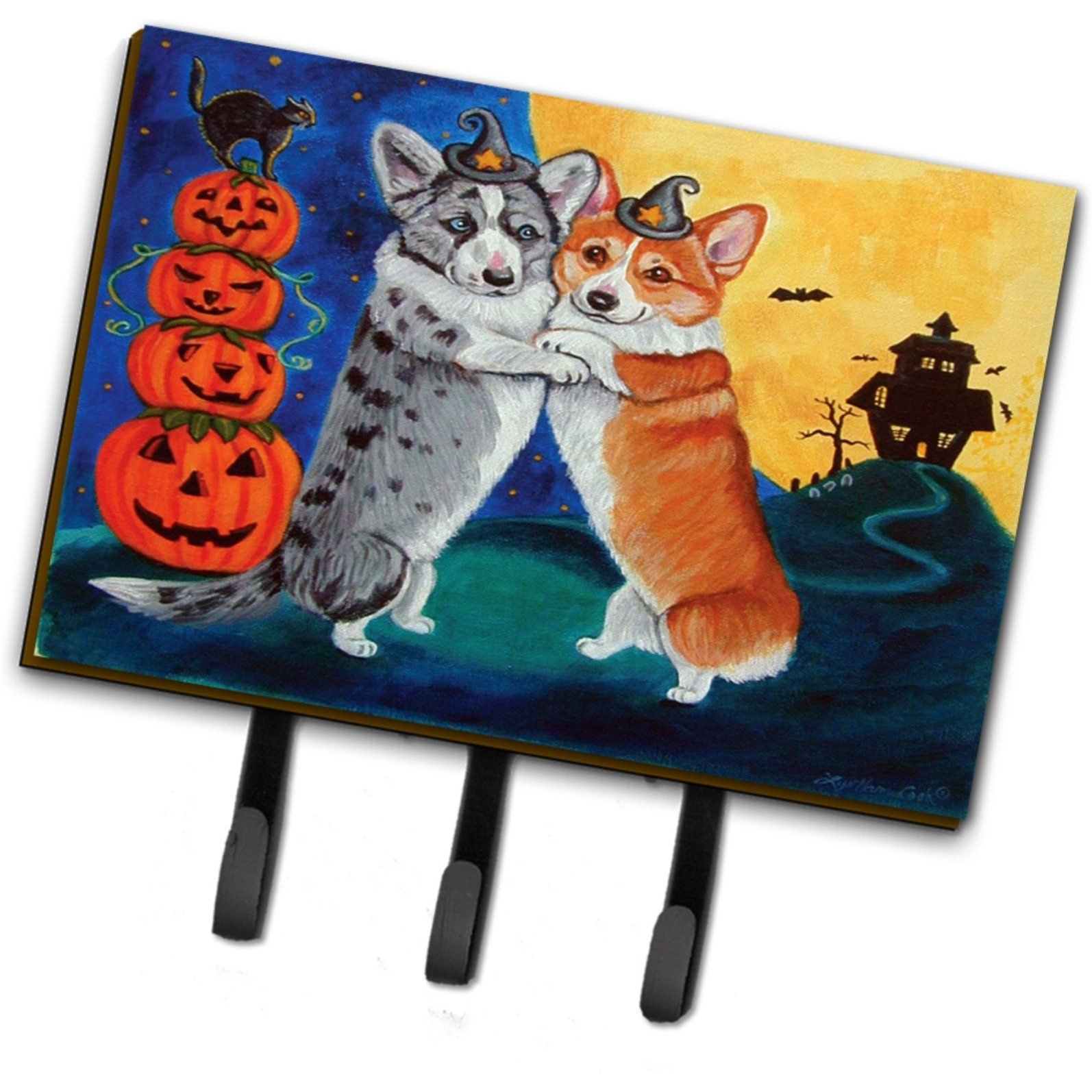 &quotCaroline's Treasures Corgi Halloween Scare Leash or Key Holder 7413TH68, Triple, Multicolor"