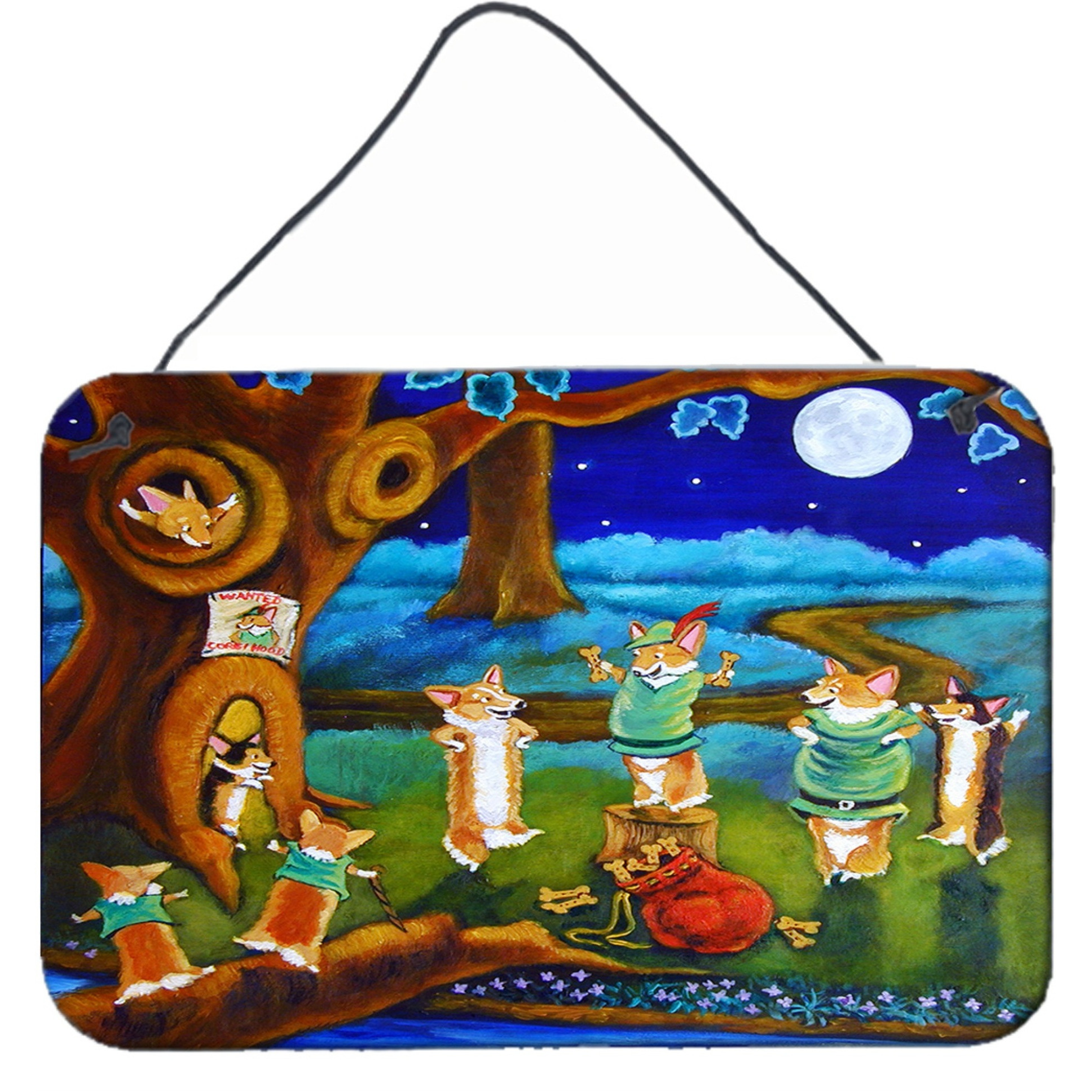 &quotCaroline's Treasures Corgi Robin Hood Wall or Door Hanging Prints 7415DS812, 8HX12W, Multicolor"