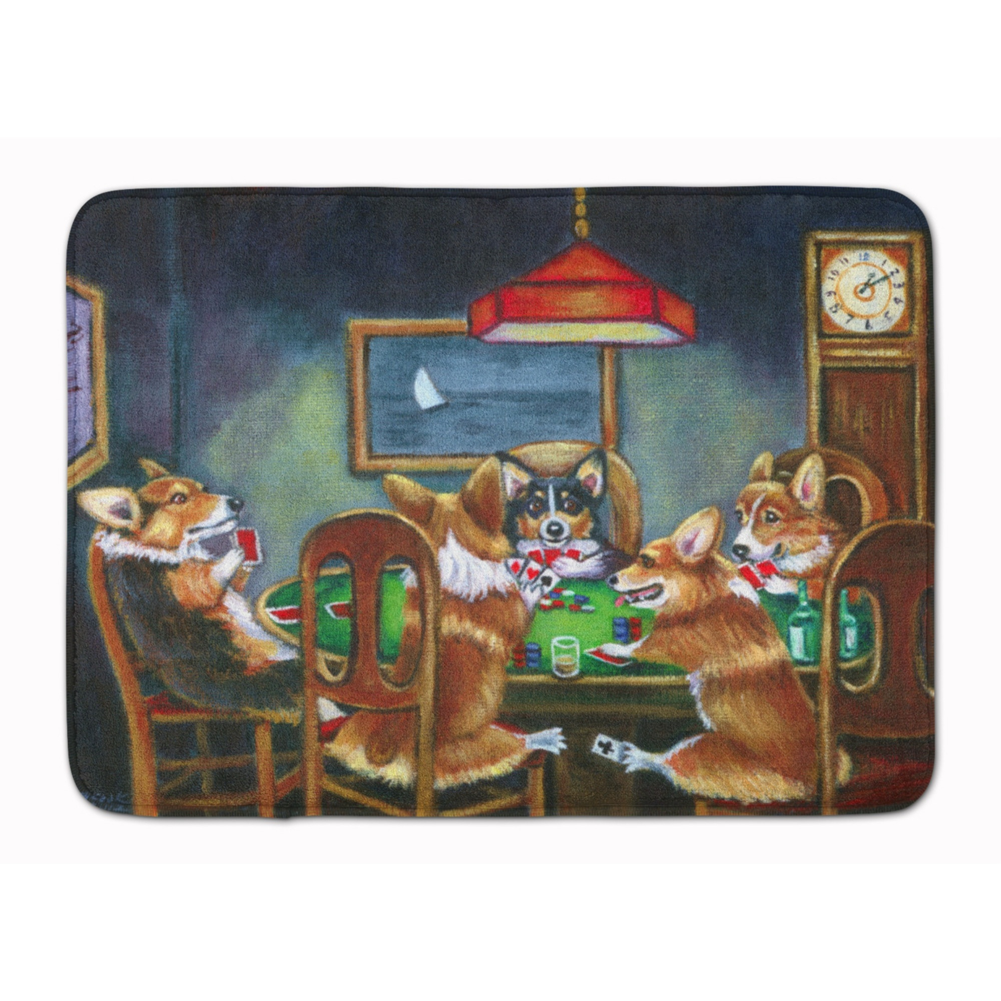 &quotCaroline's Treasures Corgi Playing Poker Floor Mat, 19"" x 27"", Multicolor"