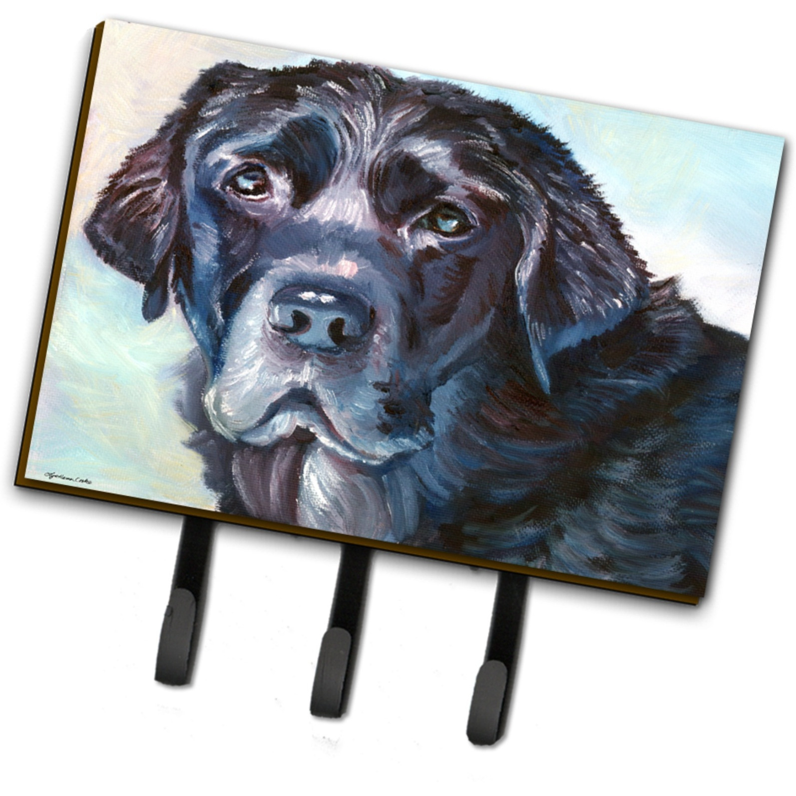 &quotCaroline's Treasures Black Labrador Face Leash or Key Holder 7419TH68, Triple, Multicolor"