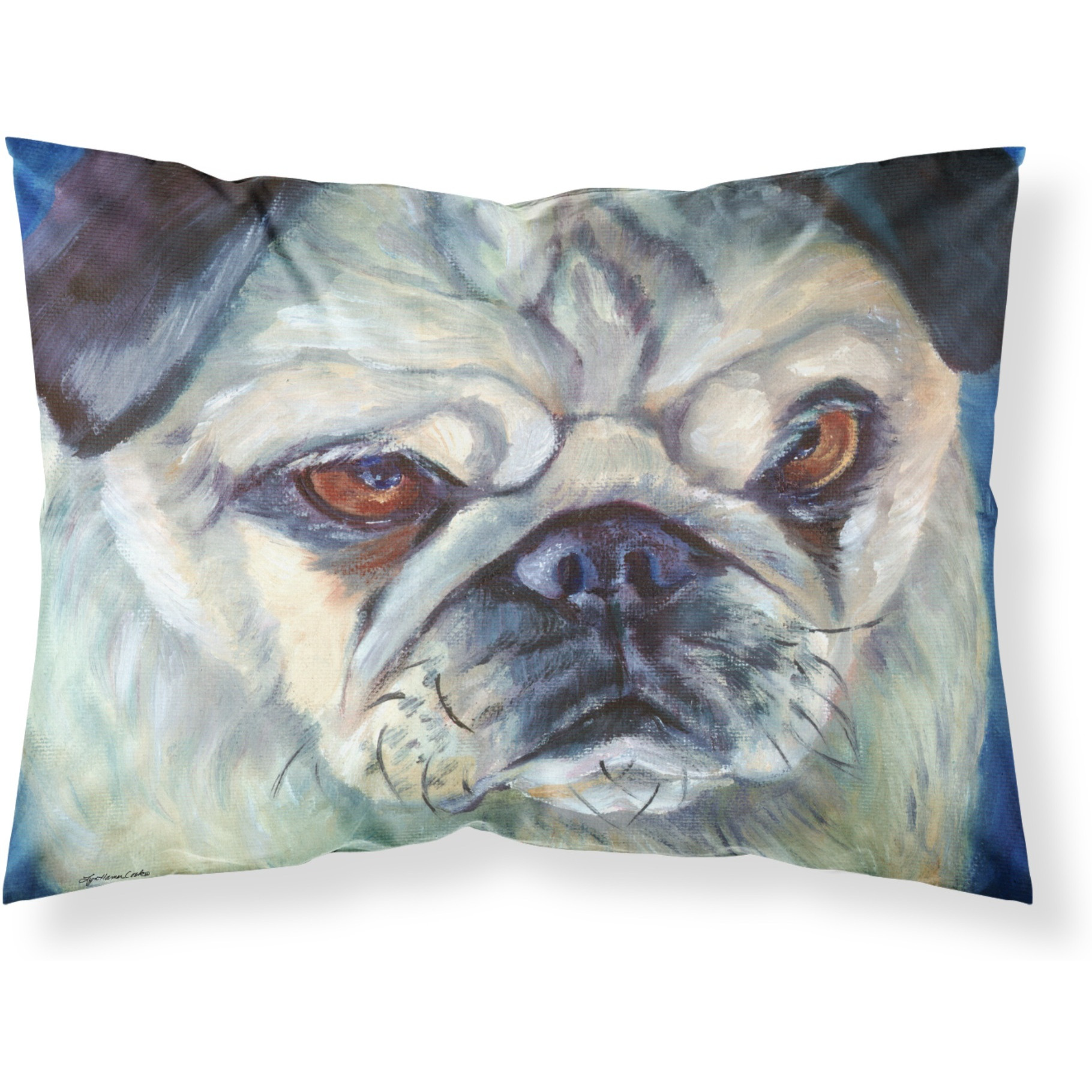 &quotCaroline's Treasures Pug in Thought Fabric Standard Pillowcase 7422PILLOWCASE, Multicolor"