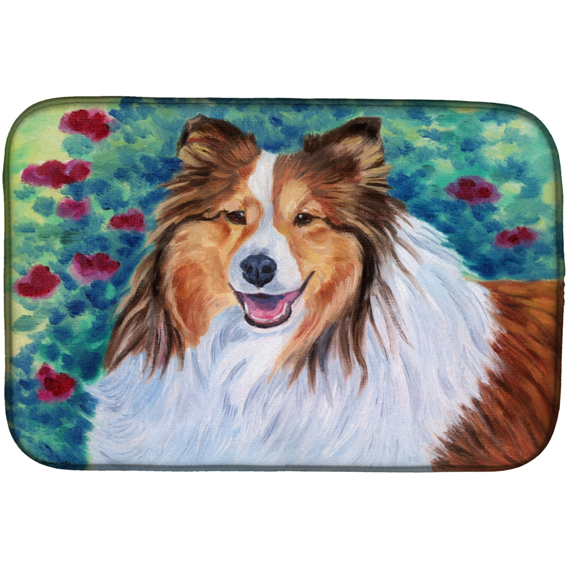 &quotCaroline's Treasures Sheltie Dish Drying Mat, 14"" x 21"", Multicolor"