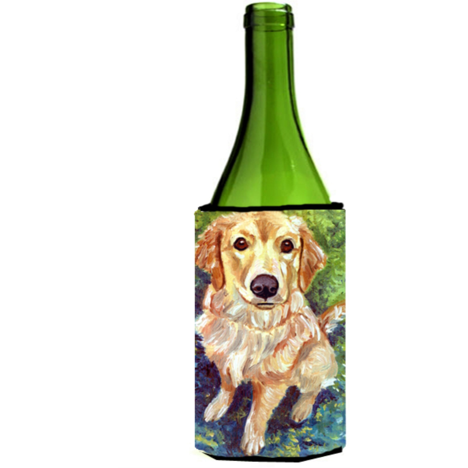 &quotCaroline's Treasures 7428LITERK "&quotGolden Retriever Patience"" Wine Bottle Hugger Koozie, 750ml, Multicolor"