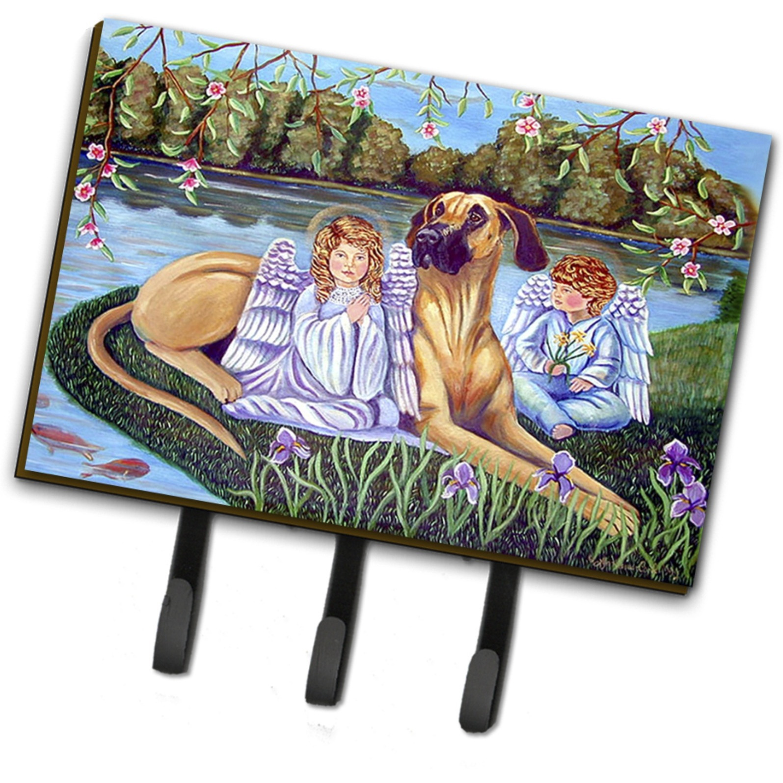 &quotCaroline's Treasures 7507TH68 Angels with Great Dane Leash Holder or Key Hook, Large, Multicolor"