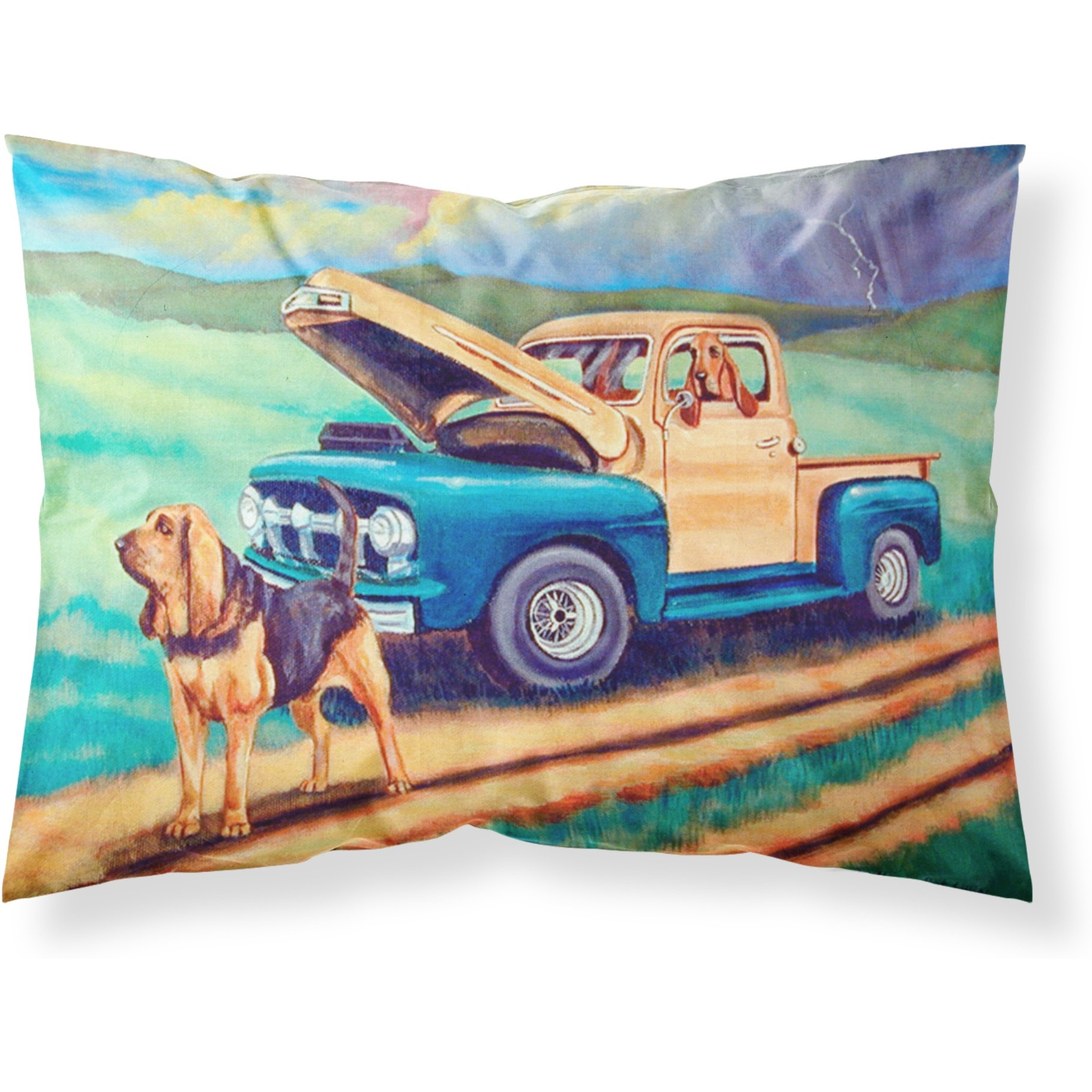 &quotCaroline's Treasures 7513PILLOWCASE Bloodhound Moisture Wicking Fabric Standard Pillowcase, Large, Multicolor"