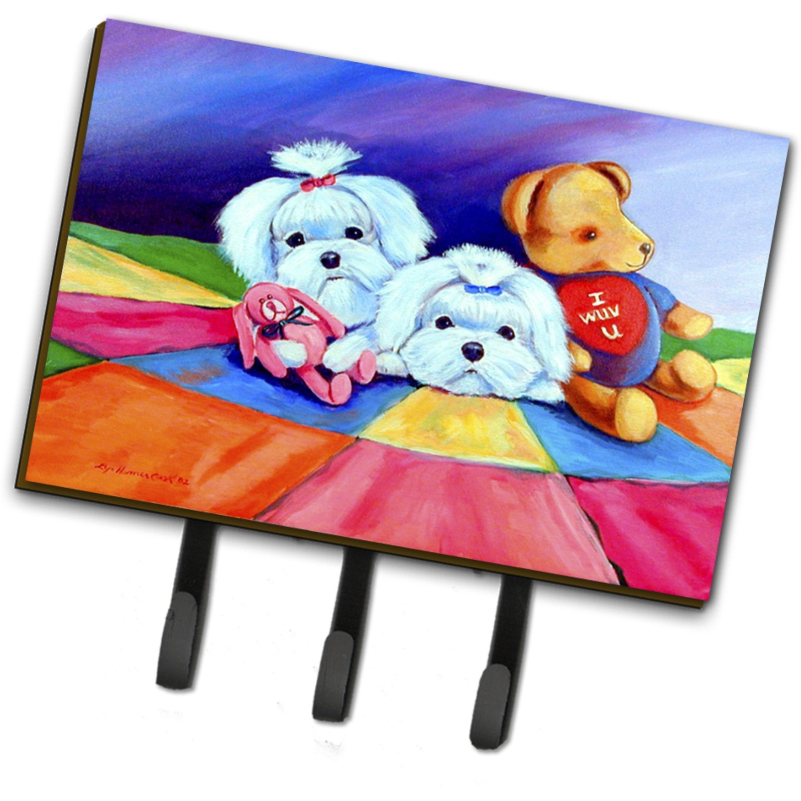 &quotCaroline's Treasures 7515TH68 Maltese Leash Holder or Key Hook, Large, Multicolor"