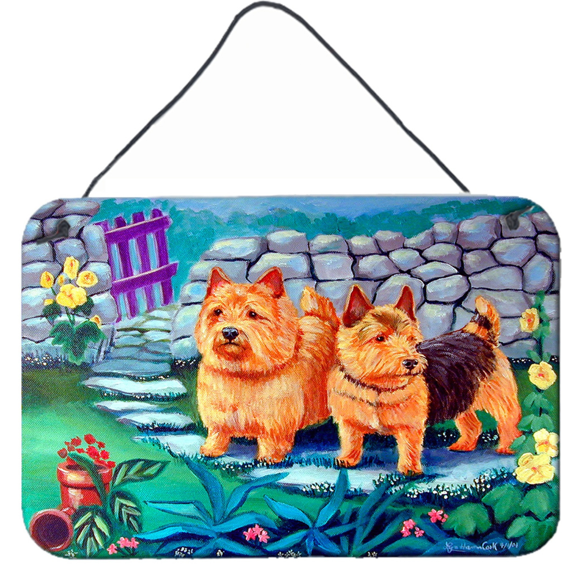 &quotCaroline's Treasures 7520DS812 Norwich Terrier Aluminum Metal Wall or Door Hanging Prints, 8 x 12"""