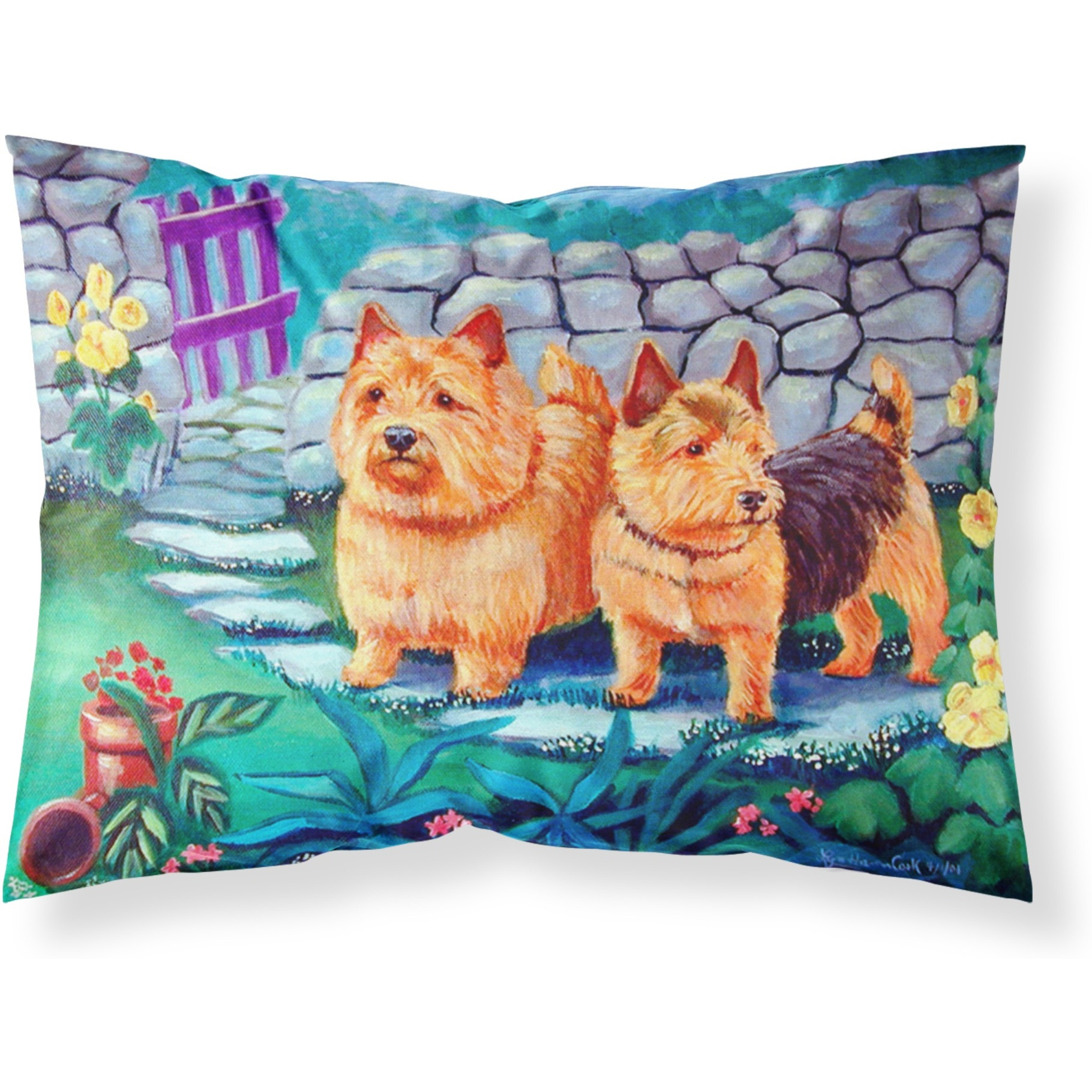&quotCaroline's Treasures 7520PILLOWCASE Norwich Terrier Moisture Wicking Fabric Standard Pillowcase, Large, Multicolor"