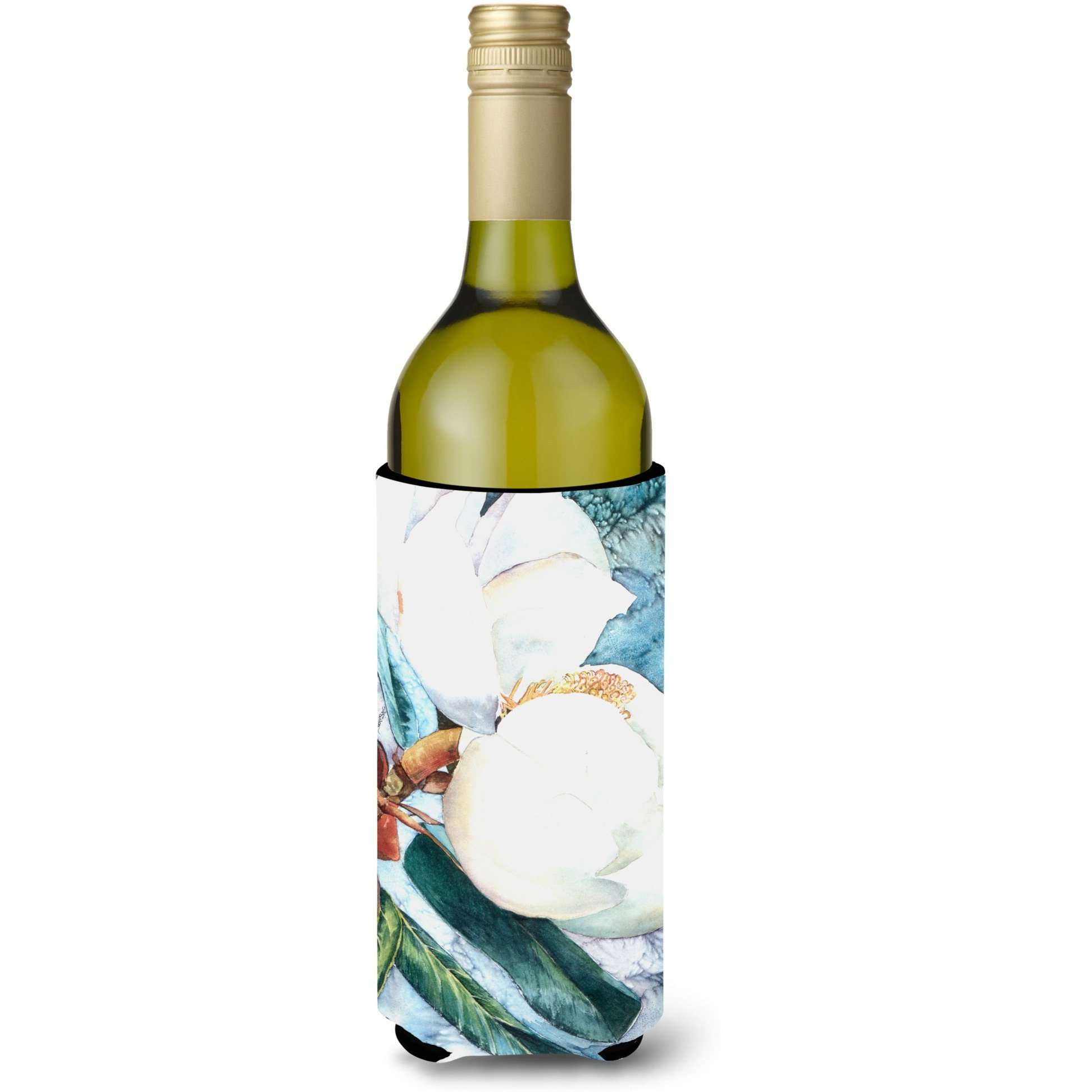 Flower - Magnolia Wine Bottle Beverage Insulator Beverage Insulator Hugger