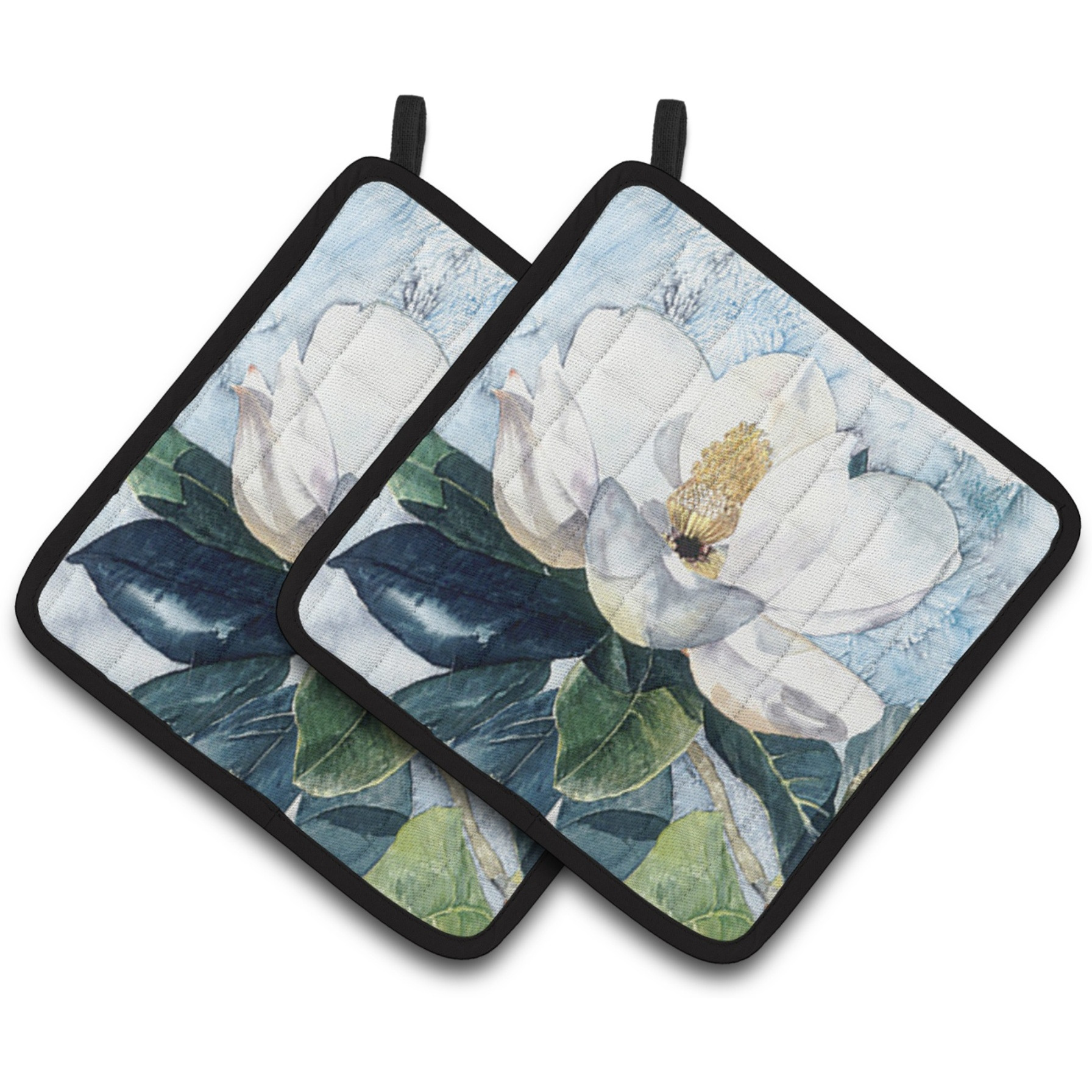 &quotCaroline's Treasures Flower - Magnolia Pair of Pot Holders 8003PTHD, 7.5HX7.5W, Multicolor"