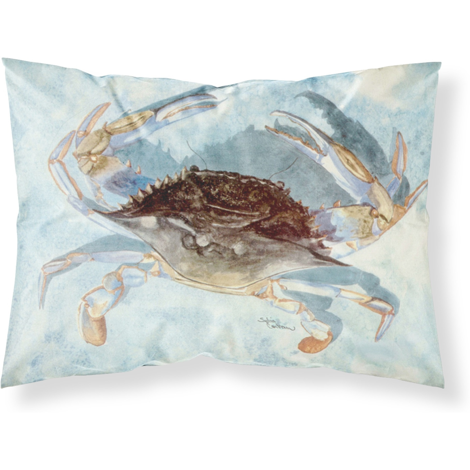 &quotCaroline's Treasures 8011PILLOWCASE Blue Crab Moisture Wicking Fabric Standard Pillowcase, Large, Multicolor"