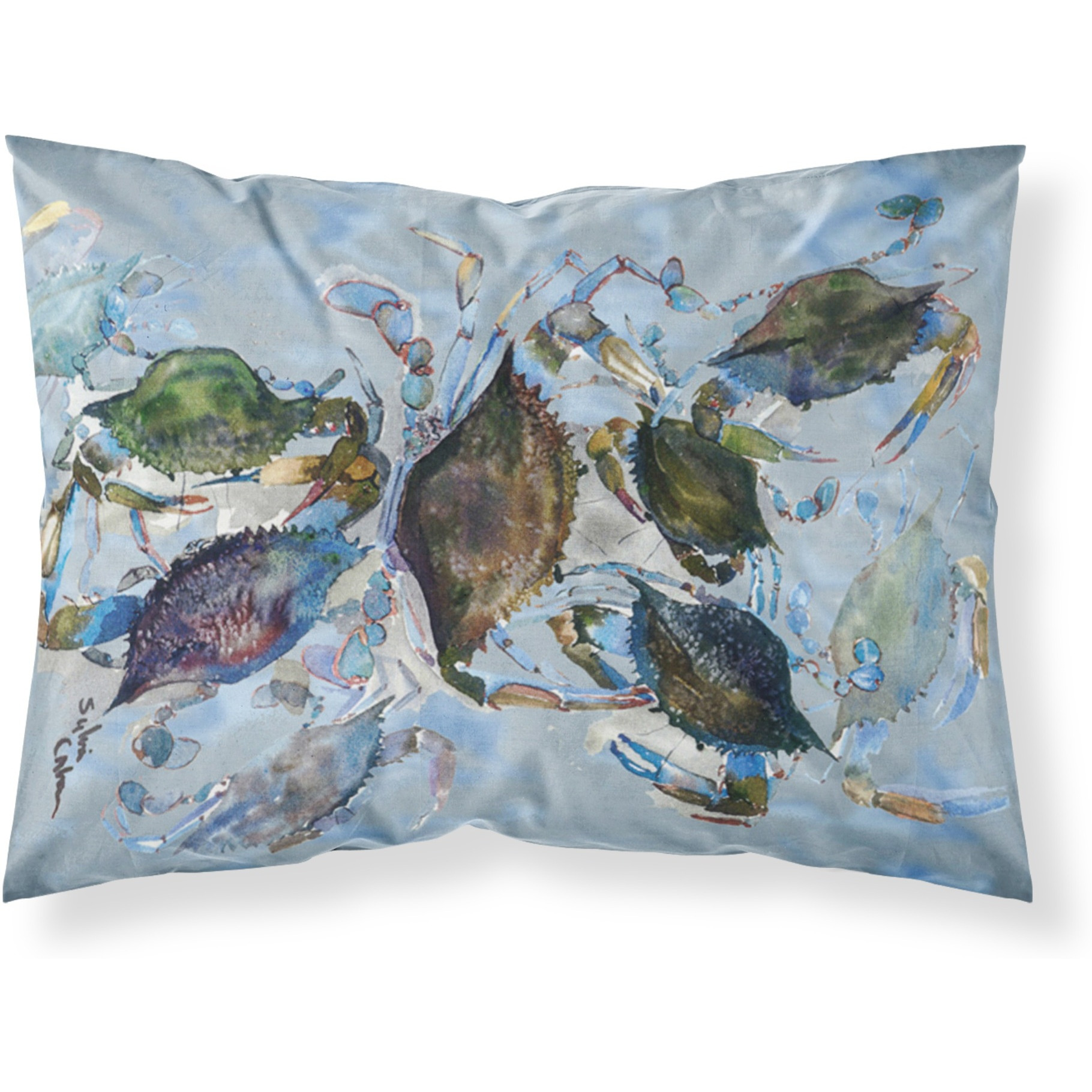 &quotCaroline's Treasures 8016PILLOWCASE Crab Moisture Wicking Fabric Standard Pillowcase, Large, Multicolor"