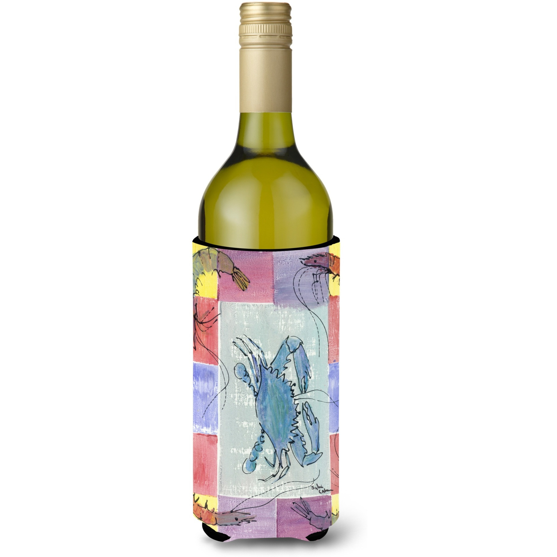 Crab and Shrimp Wine Bottle Beverage Insulator Beverage Insulator Hugger