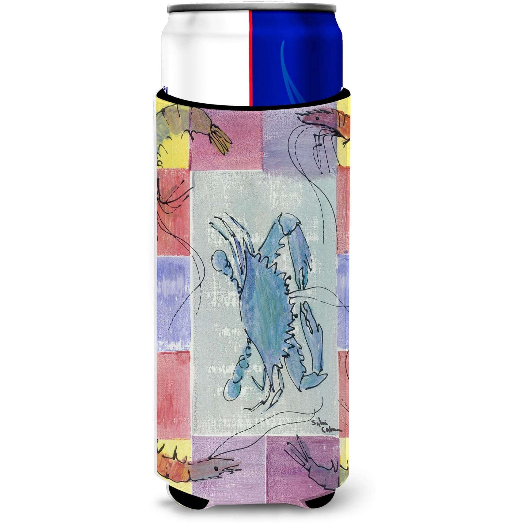 Crab and Shrimp Ultra Beverage Insulators for slim cans 8021MUK