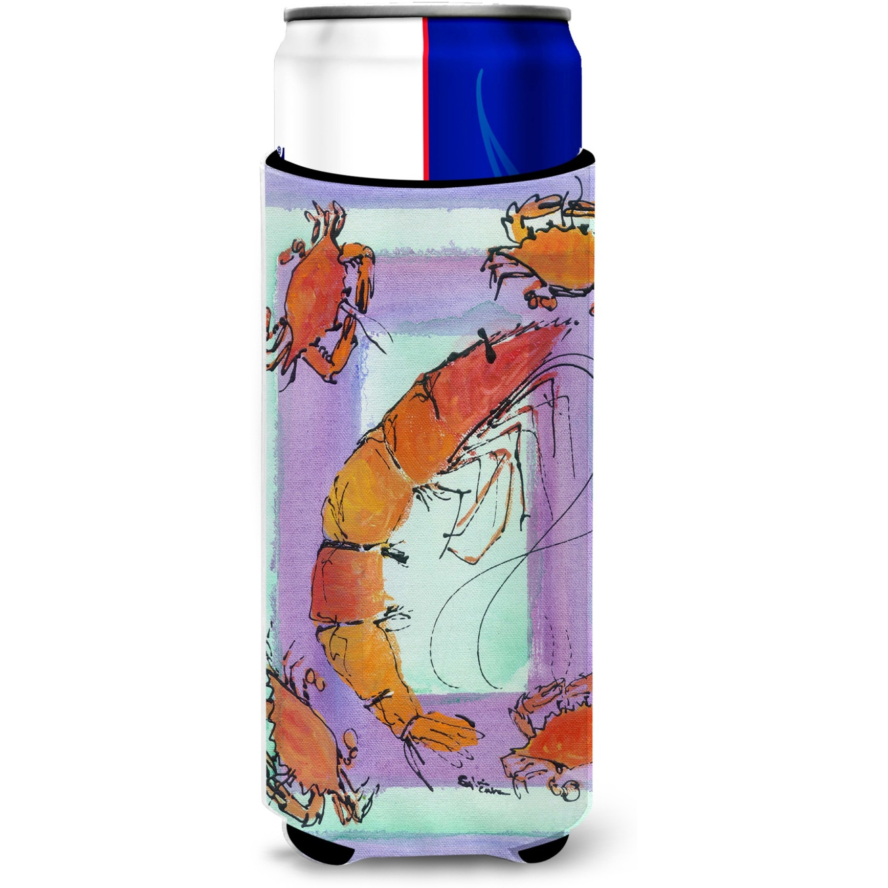 Shrimp and Crab Ultra Beverage Insulators for slim cans 8037MUK