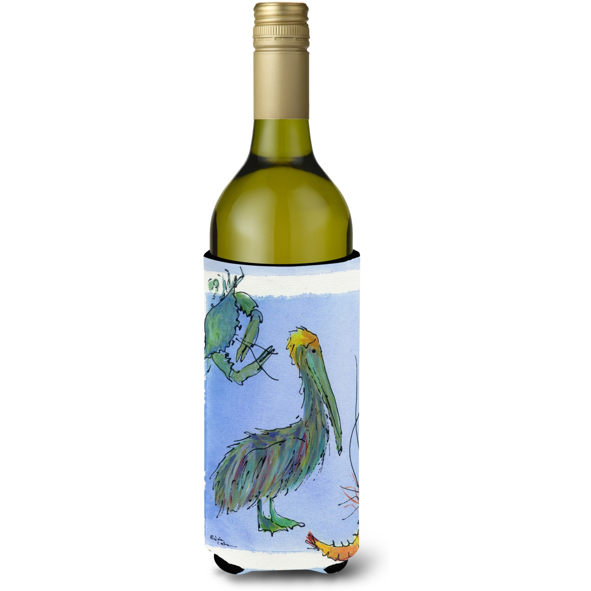 Pelican Shrimp and Crab Wine Bottle Beverage Insulator Beverage Insulator Hugger