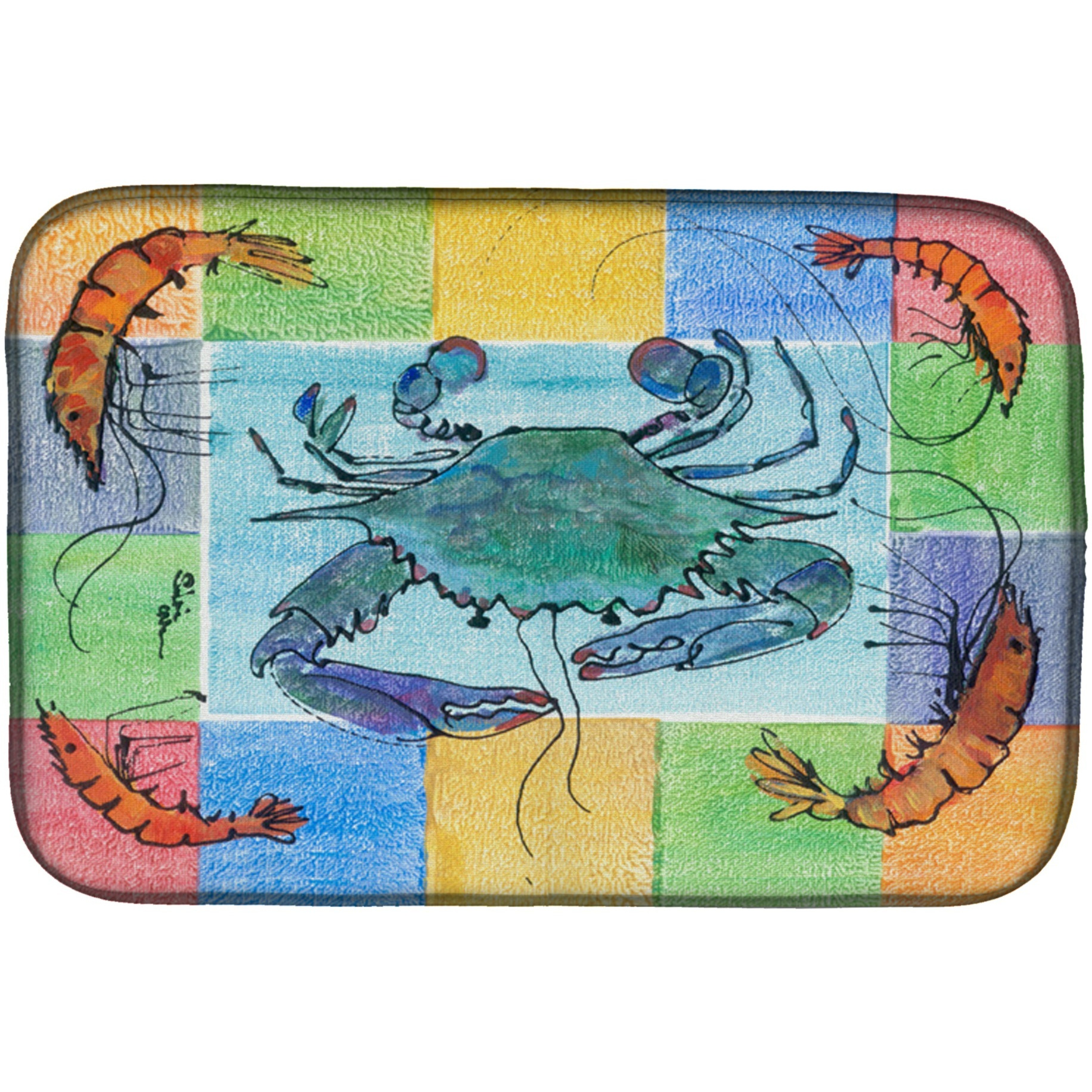 &quotCaroline's Treasures Crab Dish Drying Mat, 14 X 21, Multicolor"