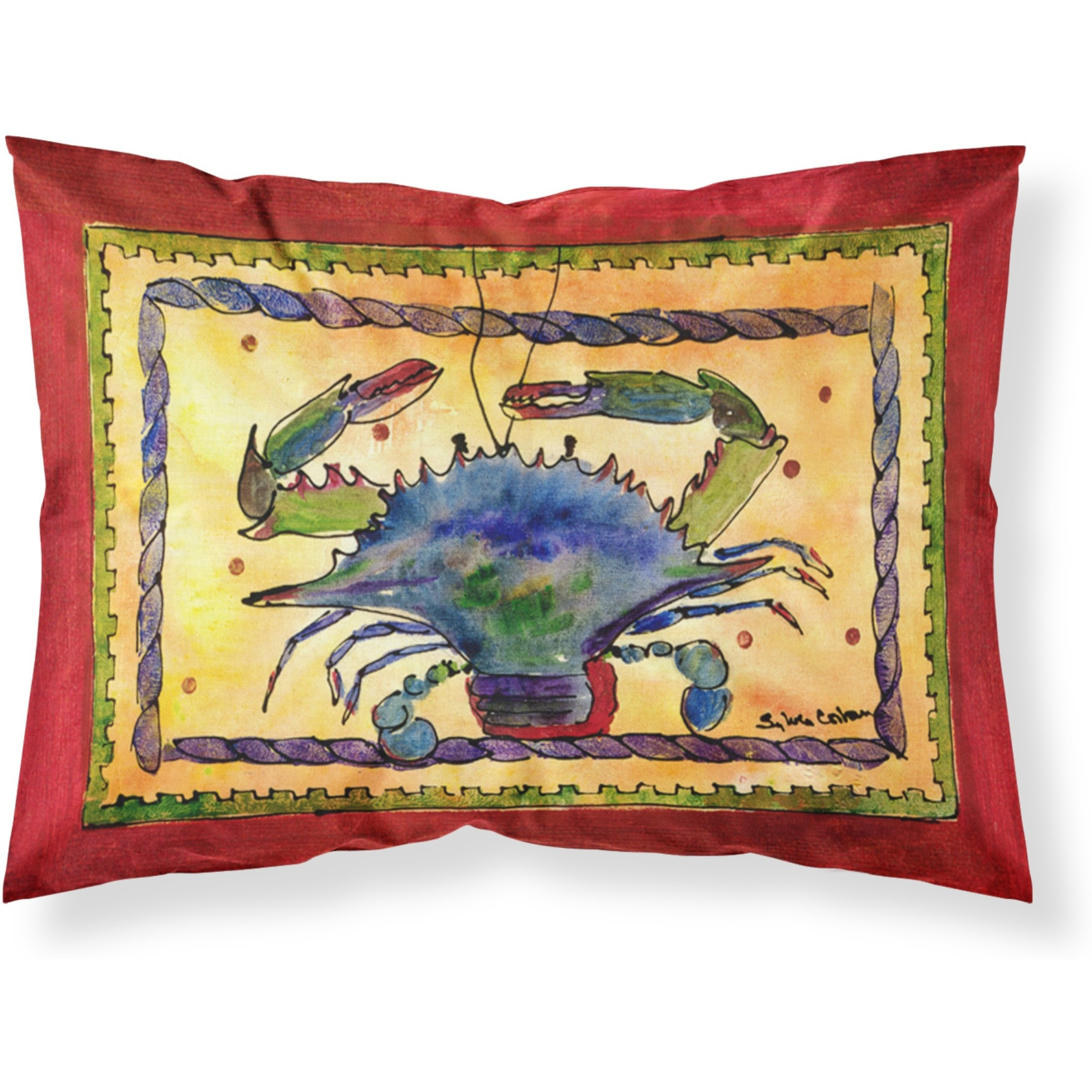 &quotCaroline's Treasures 8056PILLOWCASE Crab Moisture Wicking Fabric Standard Pillowcase, Large, Multicolor"