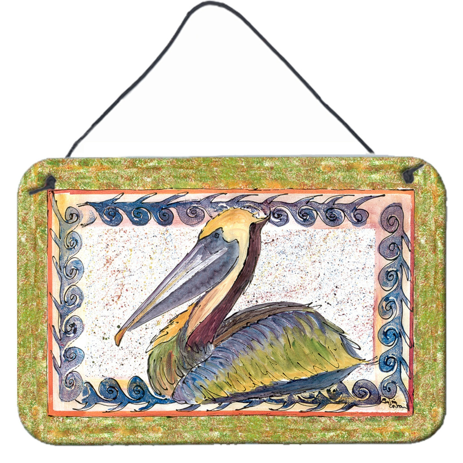 &quotCaroline's Treasures 8057DS812 Pelican Indoor or Aluminum Metal Wall or Door Hanging Prints, 8 x 12"", Multicolor"