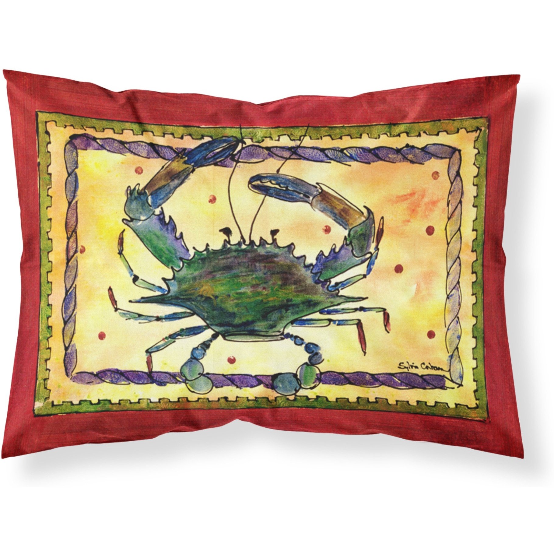 &quotCaroline's Treasures 8058PILLOWCASE Crab Moisture Wicking Fabric Standard Pillowcase, Large, Multicolor"