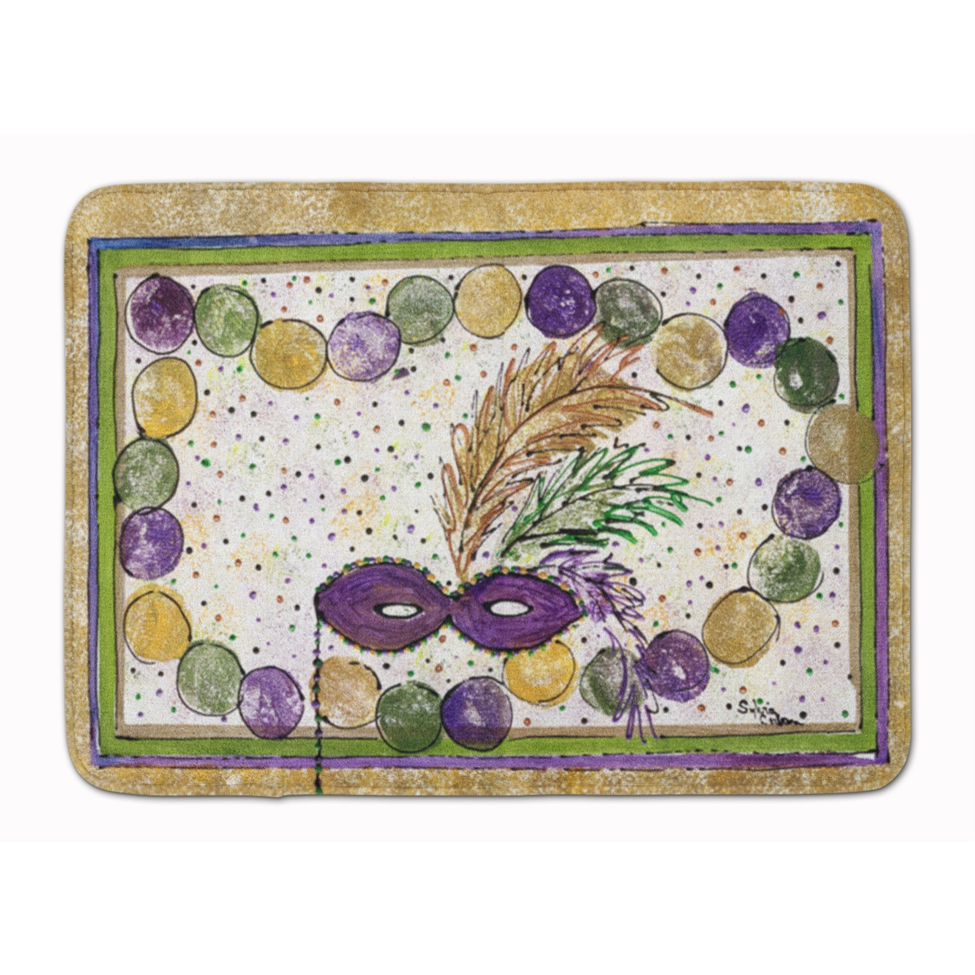 &quotCaroline's Treasures Mardi Gras Beads Floor Mat, 19"" x 27"", Multicolor"