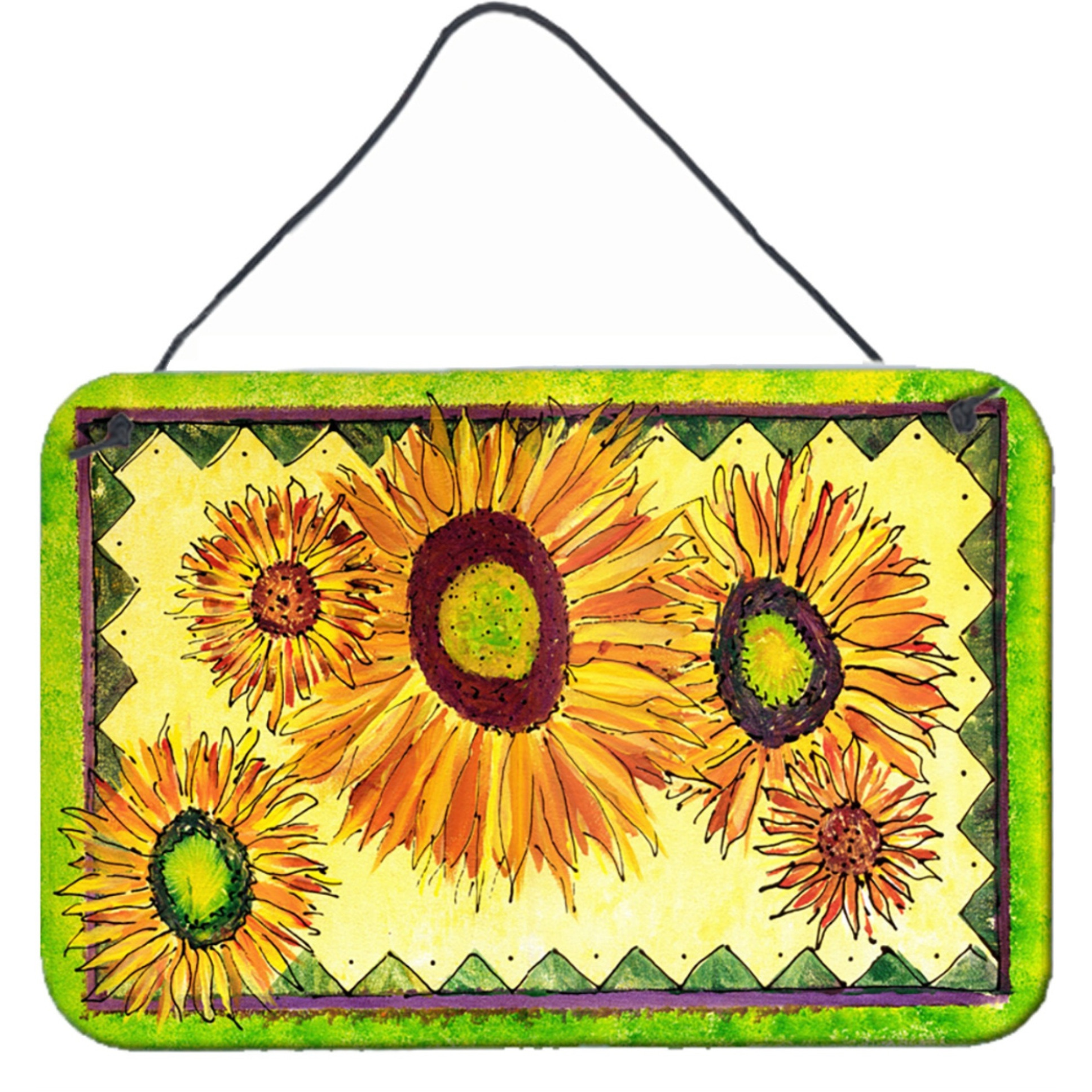 &quotCaroline's Treasures Flower-Sunflower Indoor Aluminum Metal Wall or Door Hanging Prints, 8 x 12"", Multicolor"
