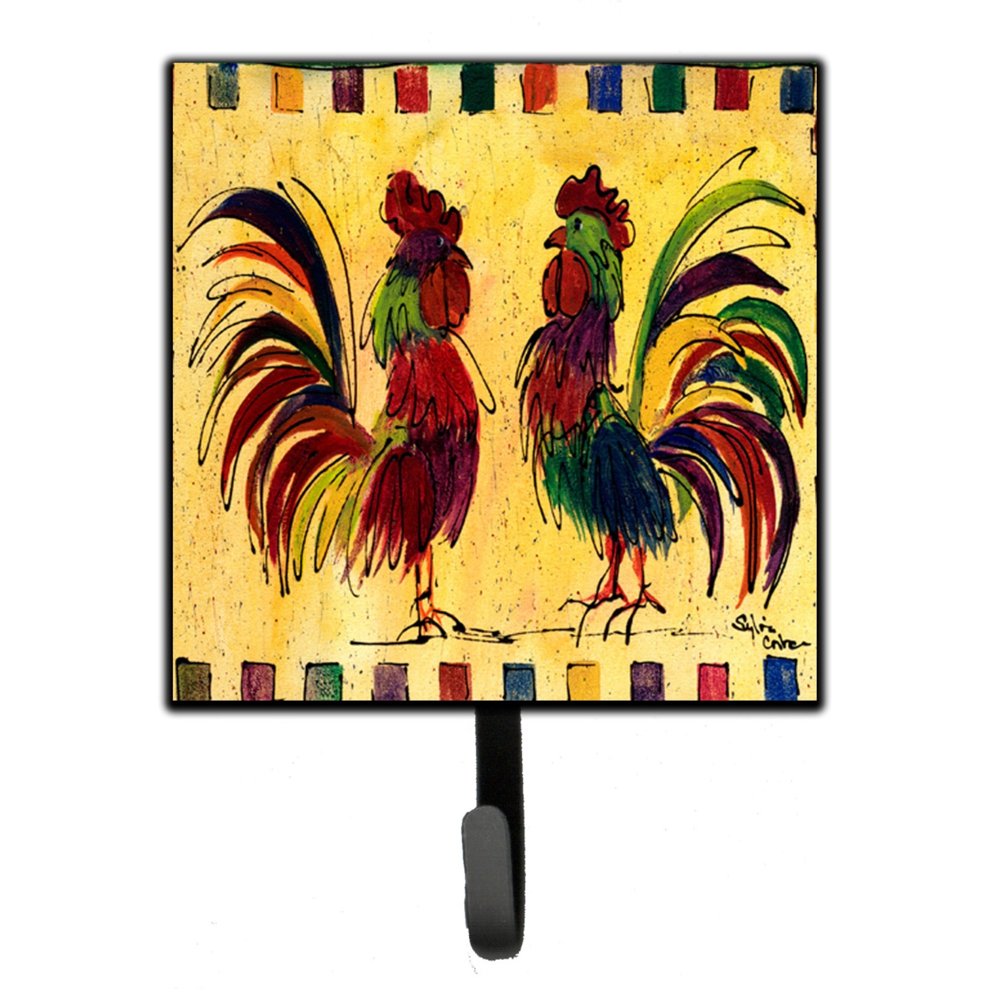&quotCaroline's Treasures 8062SH4 Bird-Rooster Leash Holder or Key Hook, Small, Multicolor"